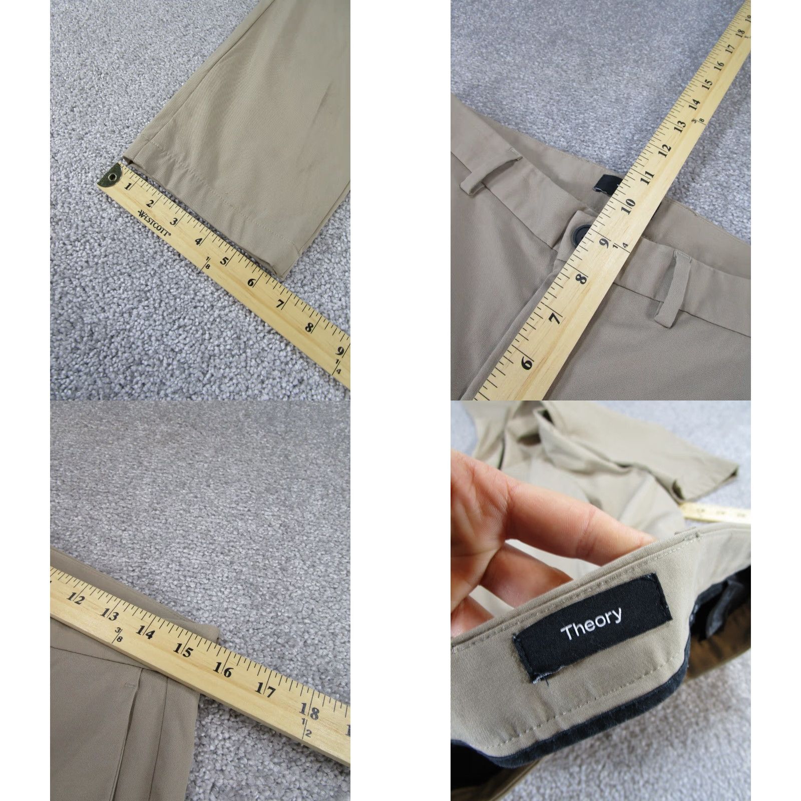 Theory Theory Pants Mens 30 Khaki Stretch Slim Straight Work Beiges Khakis City College Preppy Khakis Mens Slimming Retro - Size US 30 / EU 46 - 8 Thumbnail