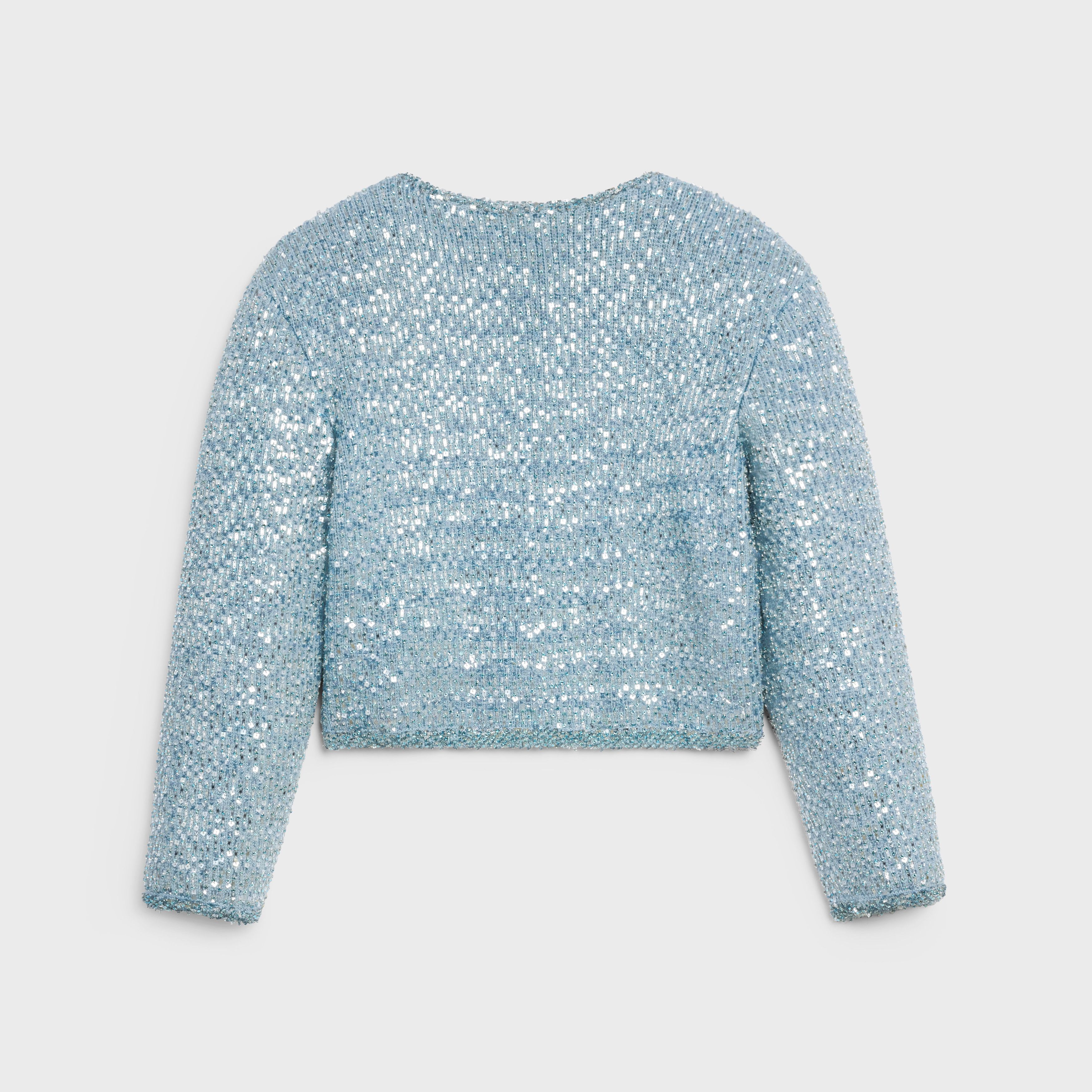 Celine o1w1db11124 Embroidered Cardigan Wool Jacket in Blue Size M / US 6-8 / IT 42-44 - 2 Thumbnail