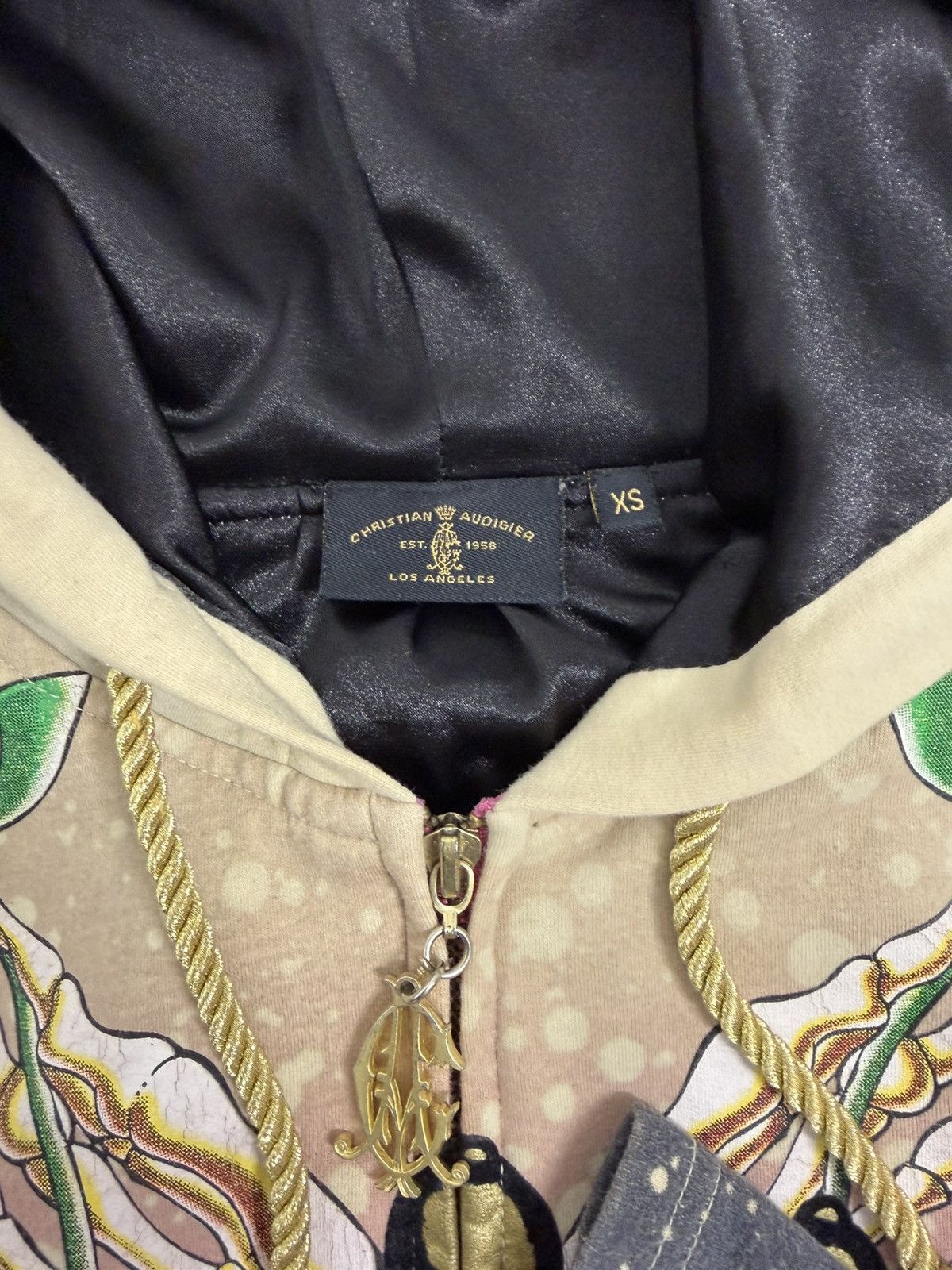 Christian Audigier Christian Audigier Holy Diva Overprinted Y2K Zip Hoodie Size XS / US 0-2 / IT 36-38 - 10 Thumbnail