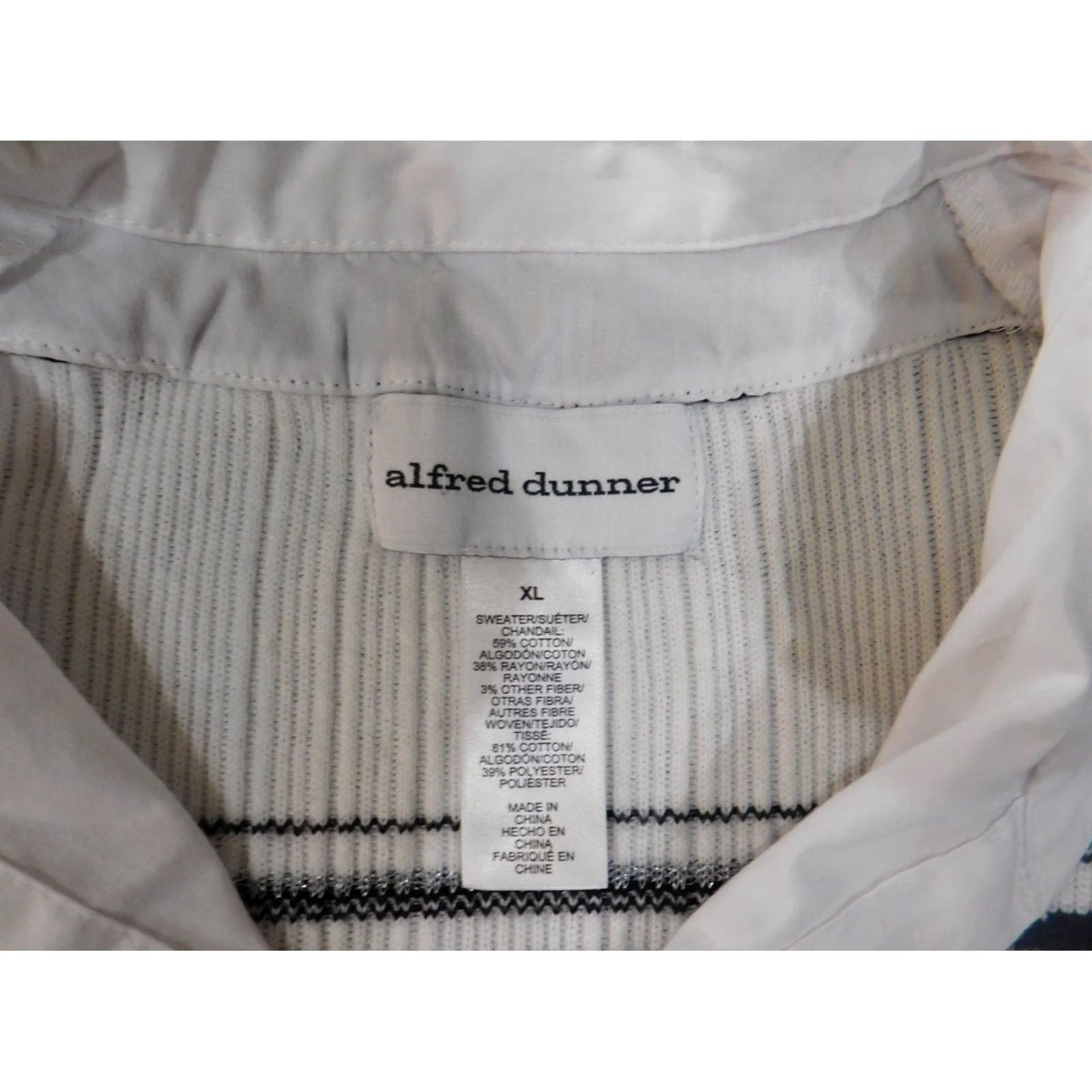 Vintage Alfred Dunner Sweater XL Gray Pullover Womens Stretch Cotton Rayon Raglan Sleeve Casual Long Sleeve Knit Collared Modern American Size XL / US 12-14 / IT 48-50 - 6 Thumbnail