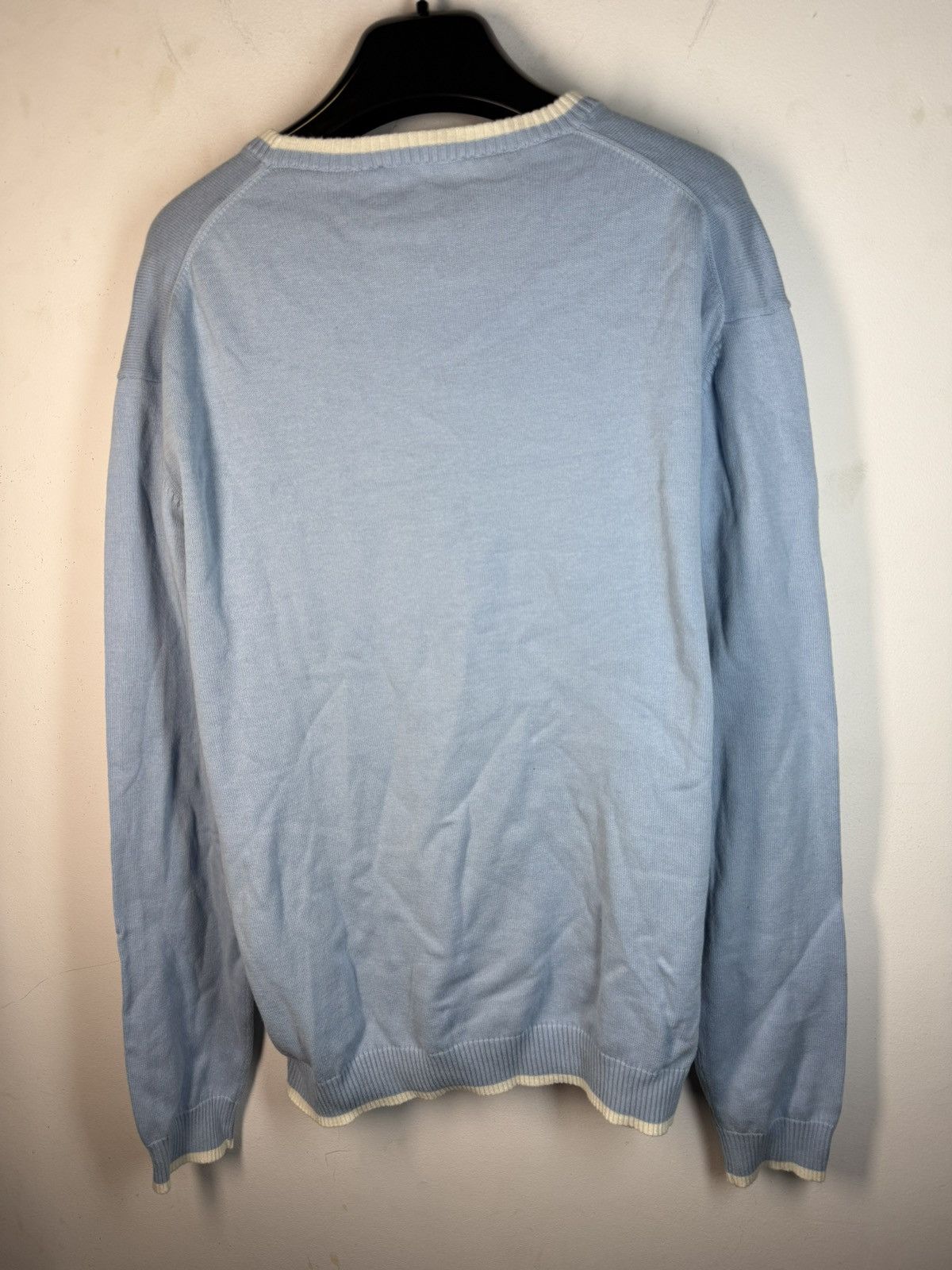 Yves Saint Laurent Blue YSL Sweater Knit Light Big Logo Size US L / EU 52-54 / 3 - 10 Thumbnail