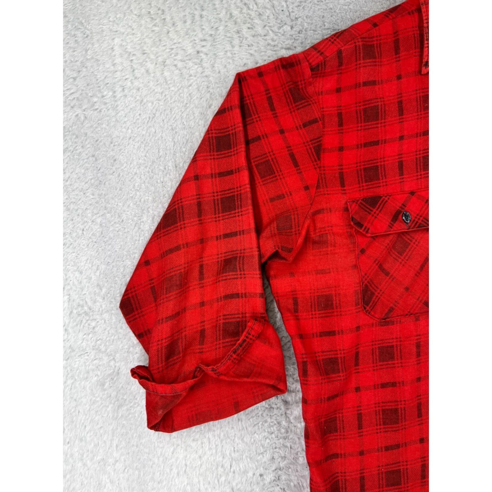 Vintage VINTAGE Flannel Shirt Womens Extra Large Red Plaid Button-Up Pockets Cotton XL Red Plaid Mens Womens? Size XL / US 12-14 / IT 48-50 - 3 Thumbnail