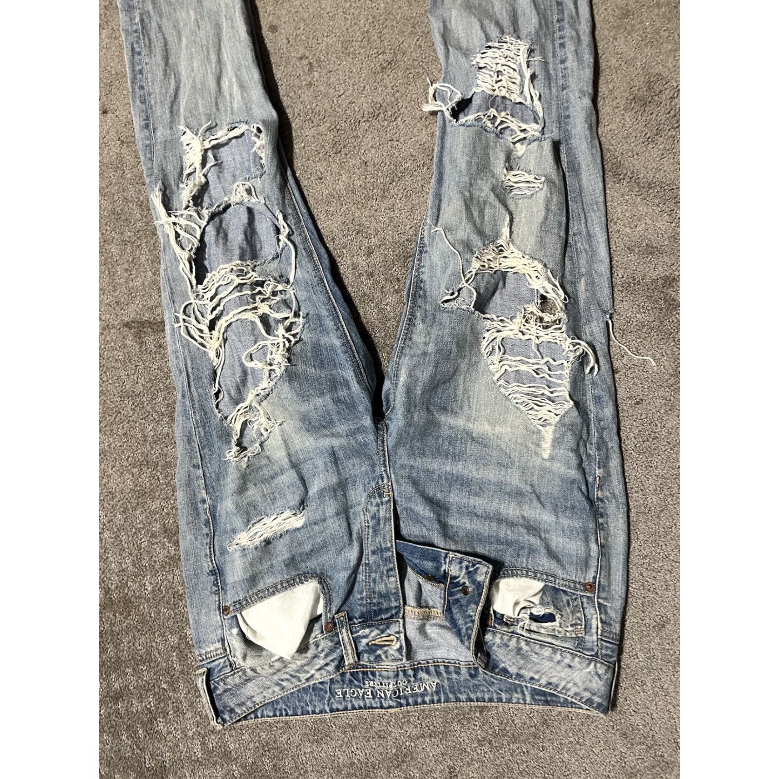 American Eagle Outfitters American Eagle Jeans Womens 10 Blue Tomgirl High Rise Button Fly Ripped Destroye Size 32" / US 10 / IT 46 - 4 Thumbnail