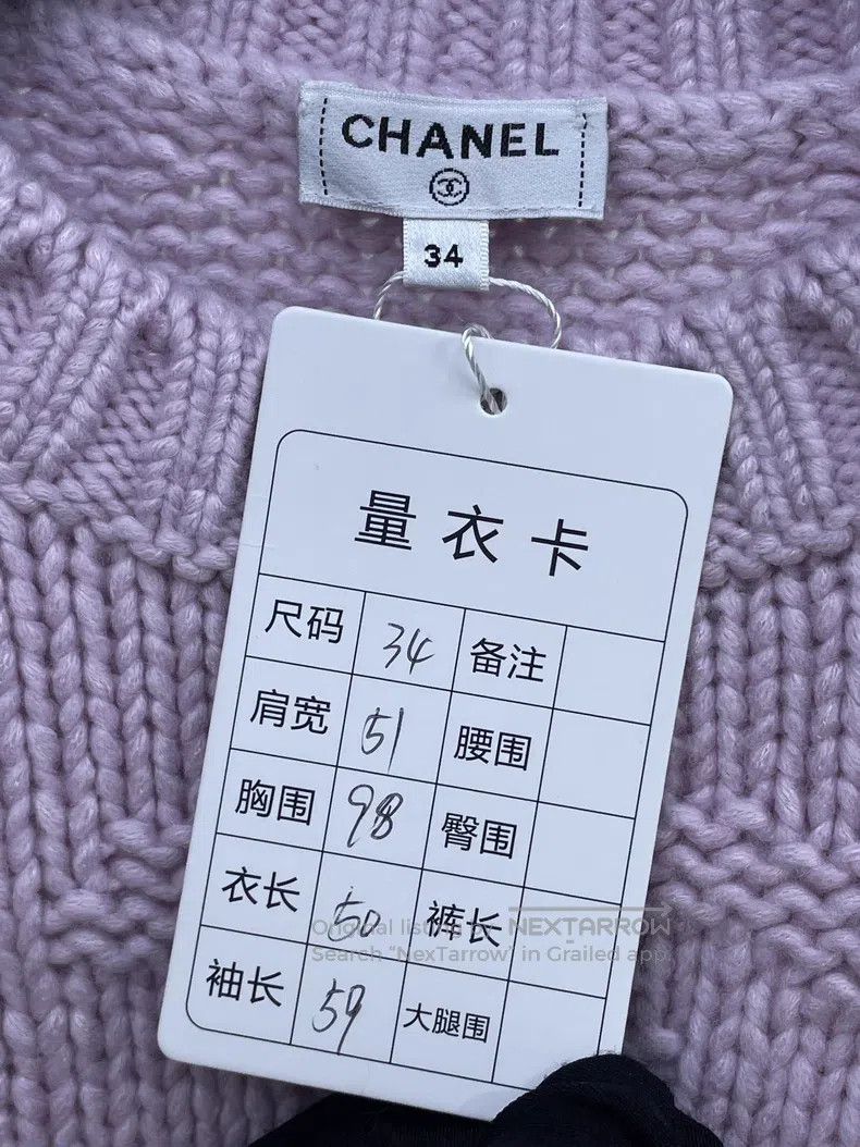 Chanel Chanel Pink-purple cashmere knitted jacquard sweater Size XXS / US 00 / IT 34 - 6 Thumbnail