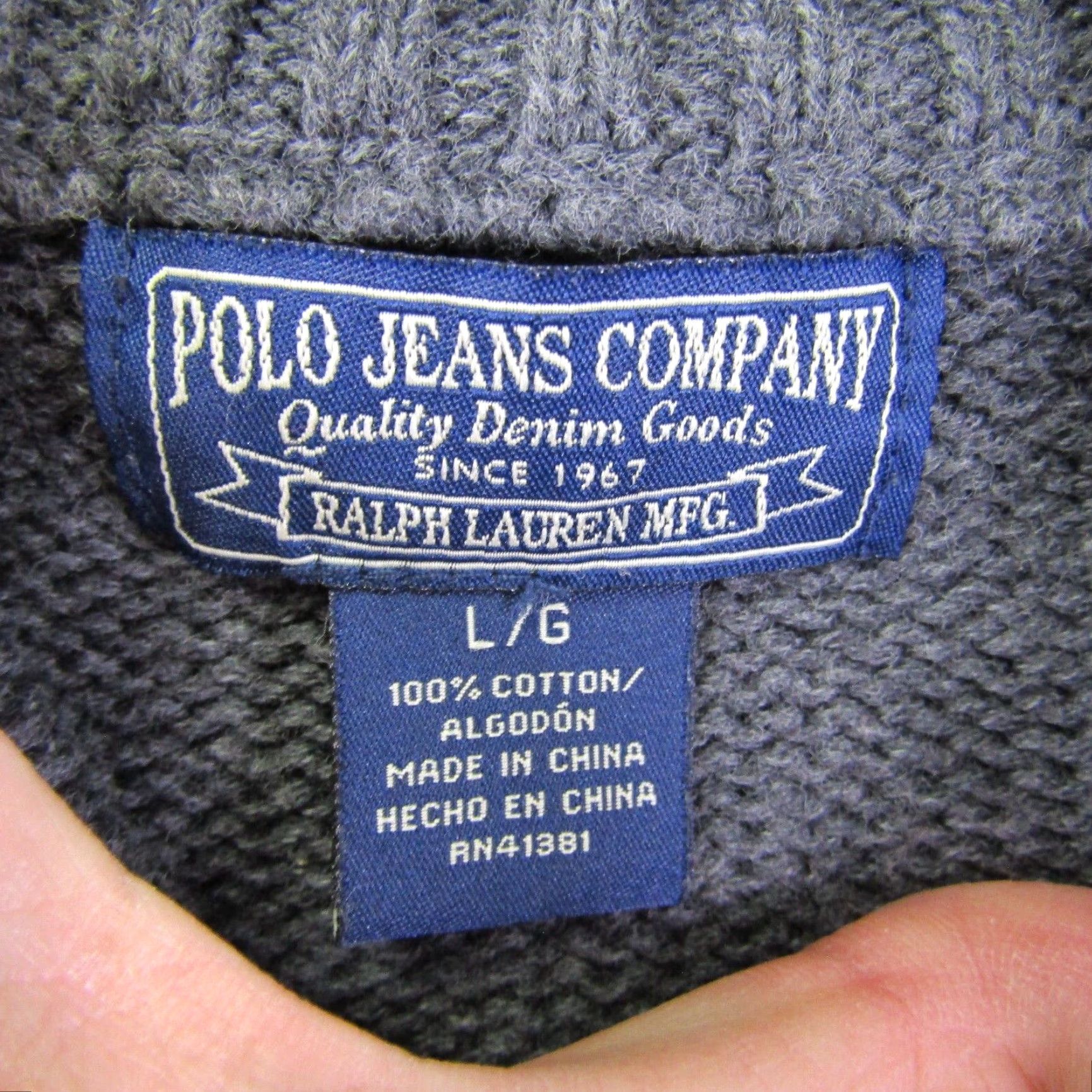 Ralph Lauren Vintage Ralph Lauren Men’s Sweater Pullover 1/4 Zip Knit Mock Neck Gray L Cotton Preppy Size US L / EU 52-54 / 3 - 7 Thumbnail