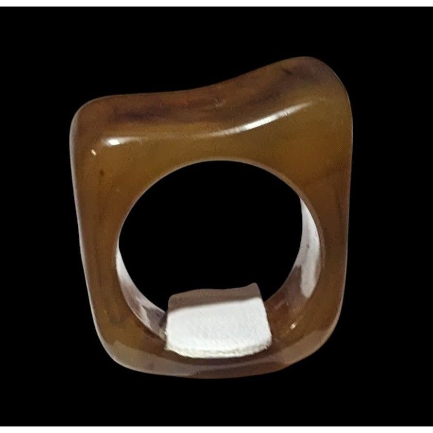 Other Brown Mottled Abstract Chunky Fashion Ring Size 5 3/4 Size ONE SIZE - 1 Thumbnail