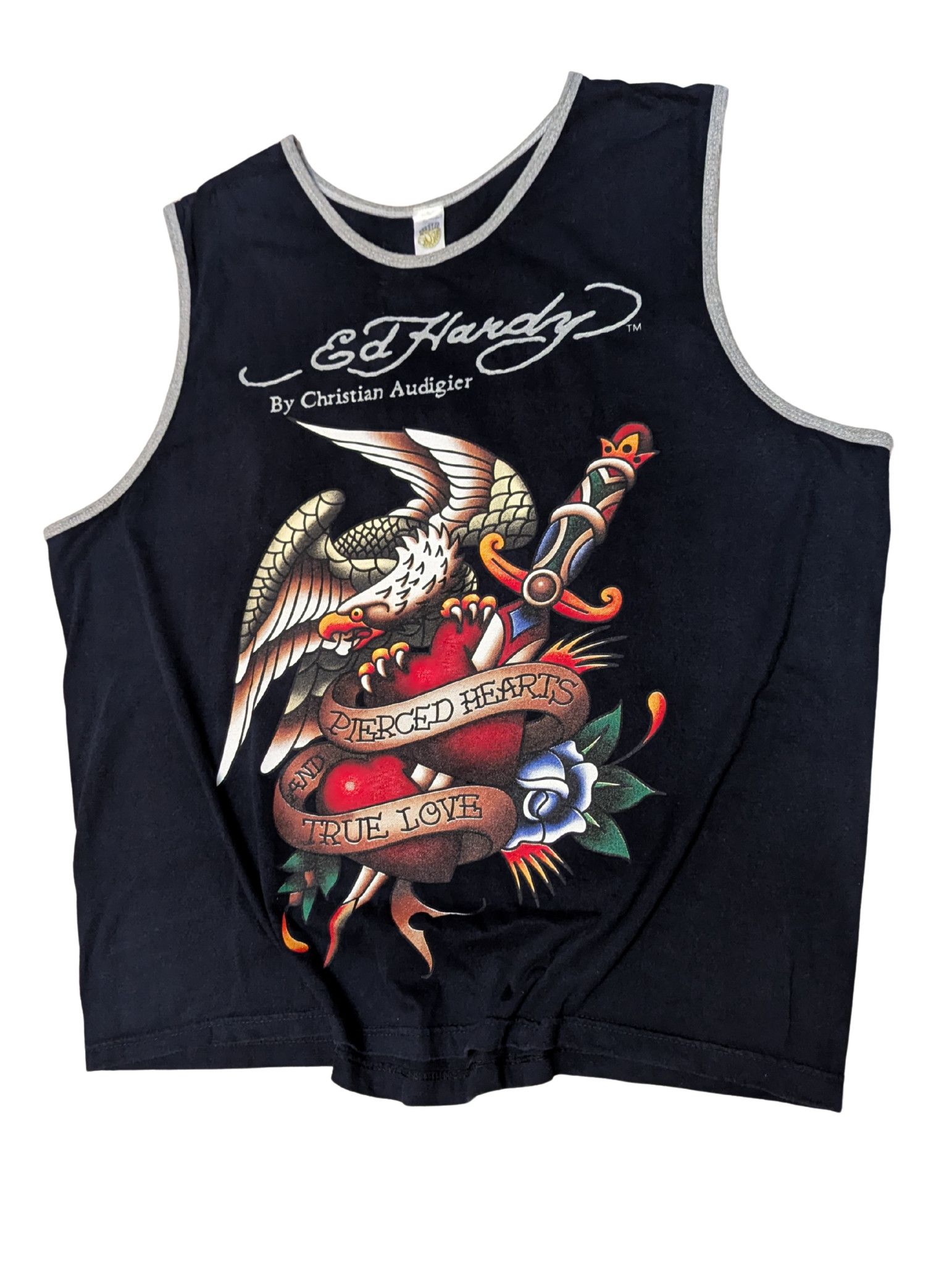 Ed Hardy Vintage Ed Hardy “Pierced Hearts” Y2K Tank Top Made in USA Size US XL / EU 56 / 4 - 1 Thumbnail