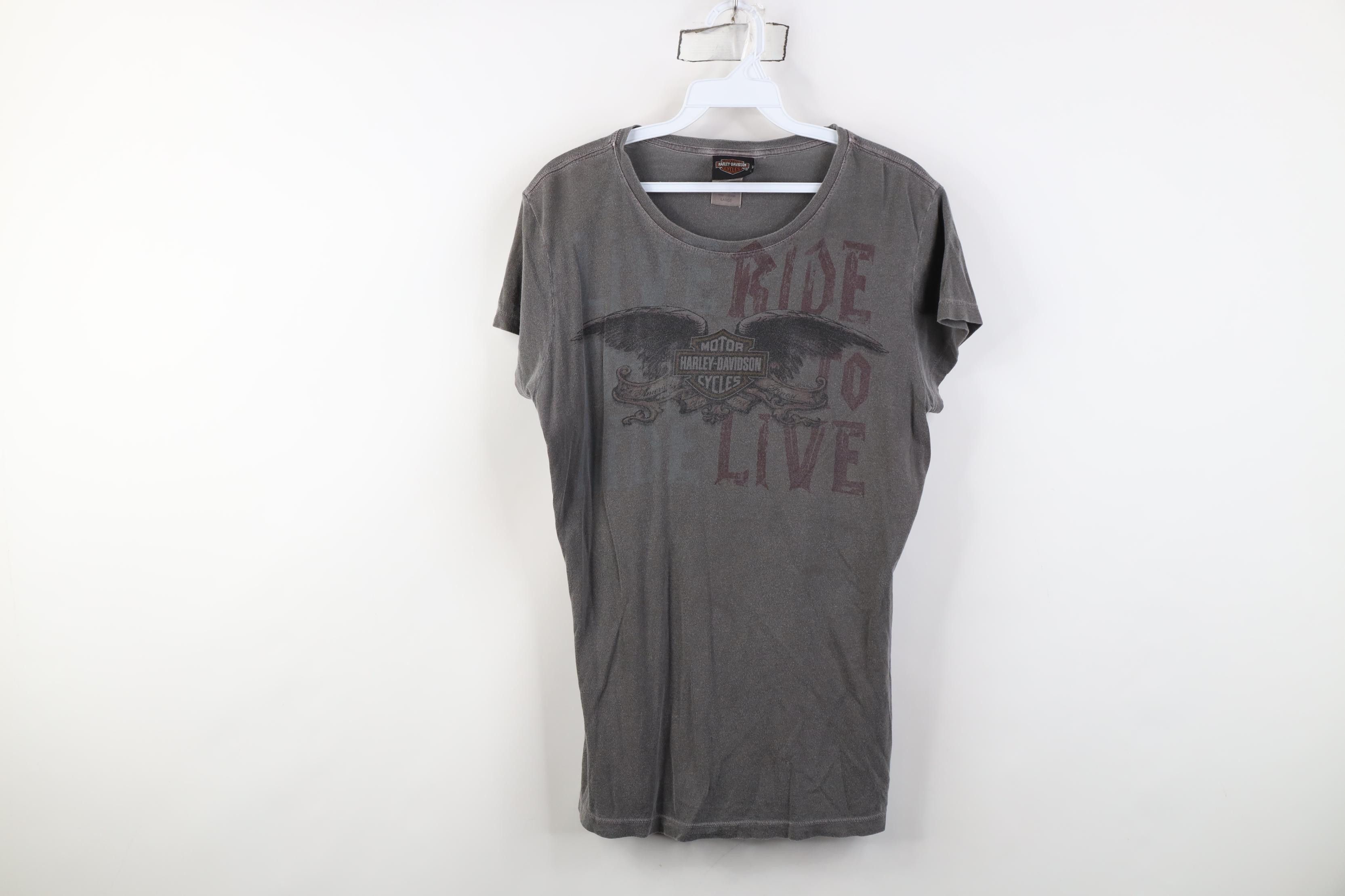 Harley Davidson Vintage Y2K Harley Davidson Tribal Eagle Stonewash T-Shirt Size L / US 10 / IT 46 - 1 Thumbnail
