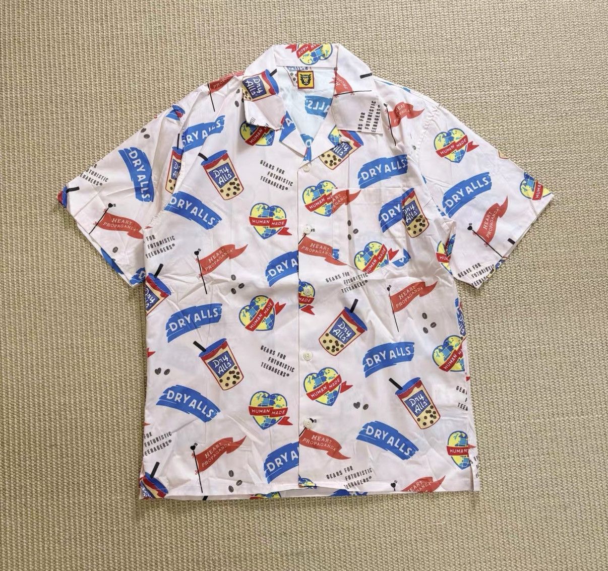 Human Made Human Made Milk Tea Hawaiian Short Sleeve Shirt J29 Size US M / EU 48-50 / 2 - 1 Thumbnail