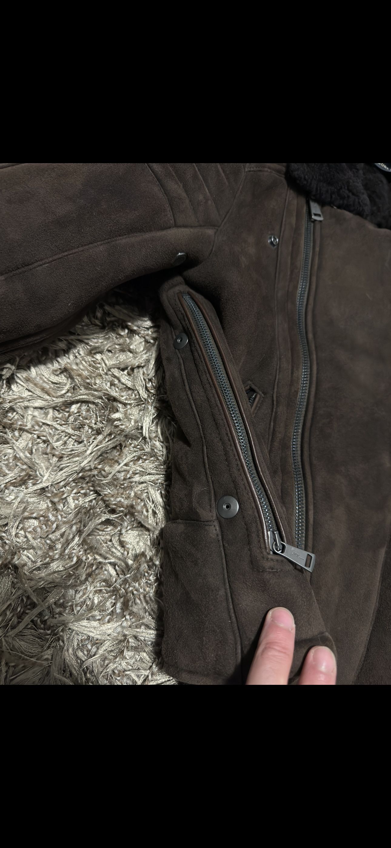 Ralph Lauren Black Label Biker Lamb suede and Shearling Leather Jacket Size US S / EU 44-46 / 1 - 3 Thumbnail