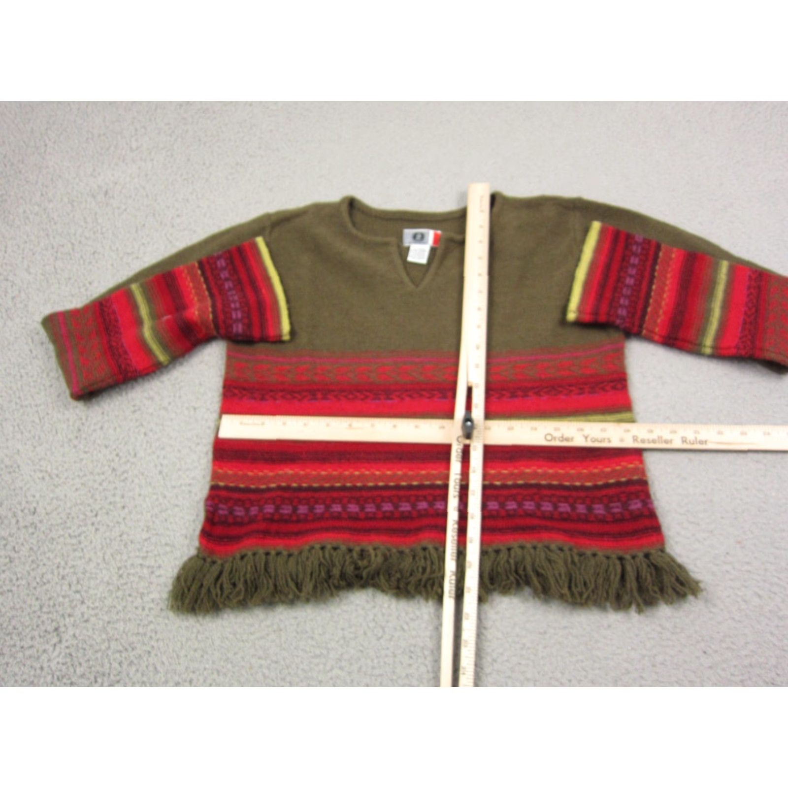 Vintage VINTAGE Arizona Sweater Womens XL Brown Fringe Y2K 80s 90s Pullover Knit Wool Nylon V-Neck Long Sleeve Casual Mens Womens Girls? Size XL / US 12-14 / IT 48-50 - 5 Thumbnail