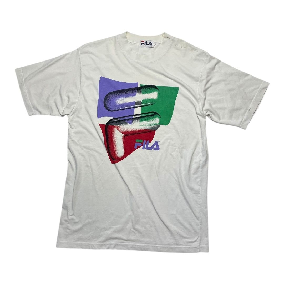 Fila Vintage 90s Fila Big Logo Graphic Tee Size US XL / EU 56 / 4 - 1 Thumbnail