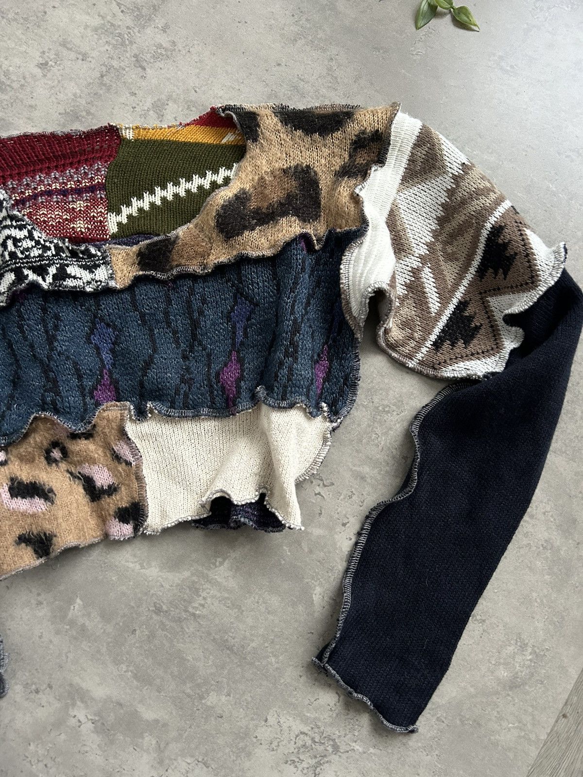 Japanese Brand × Vintage Vintage amazing wool combination top Size XS / US 0-2 / IT 36-38 - 5 Thumbnail