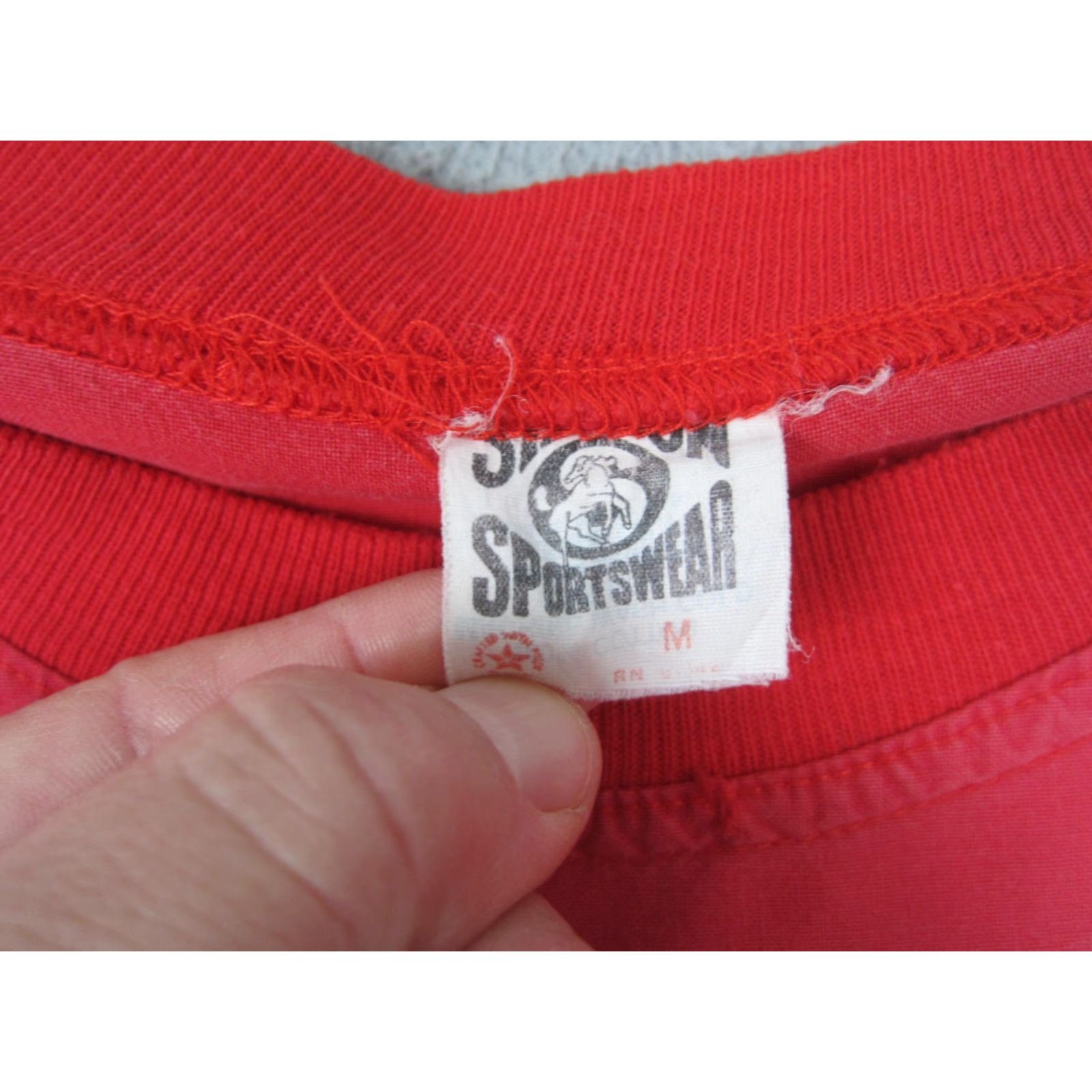 Vintage VINTAGE Stallion Sportswear Red Varsity Jacket Mens M 90s Cotton Fleece All Seasons House USA Black? Size US M / EU 48-50 / 2 - 5 Thumbnail