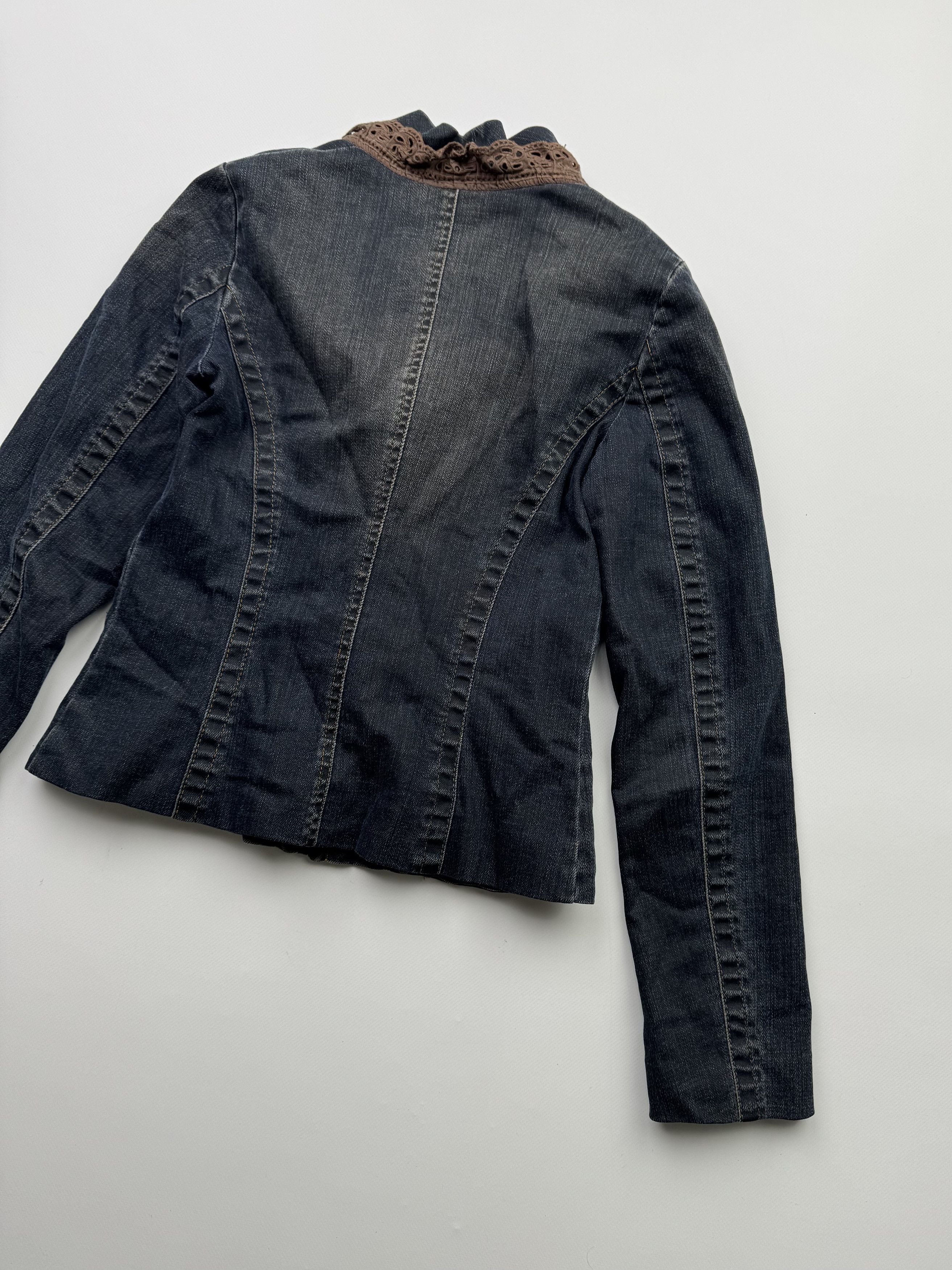 Japanese Brand Vintage Cropped Denim Faded Jacket B314(V294)E2 Size XS / US 0-2 / IT 36-38 - 9 Thumbnail