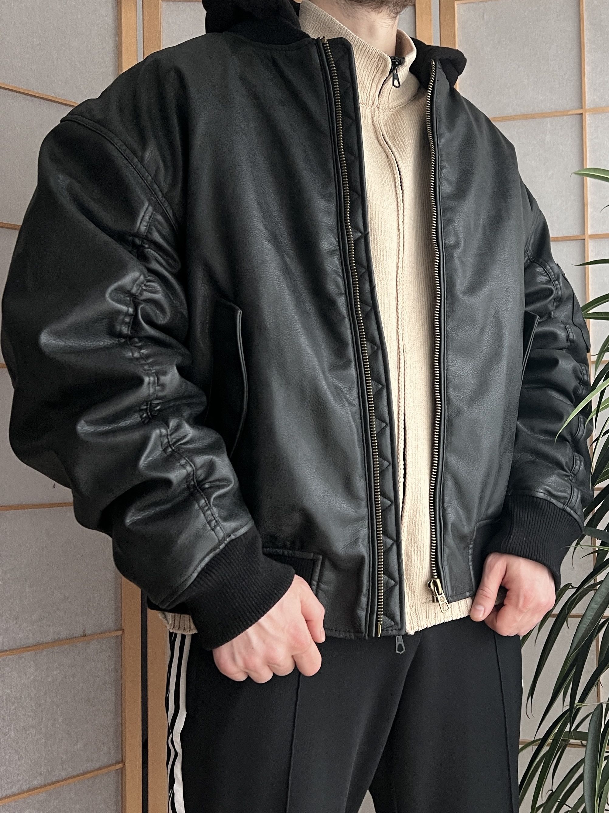 Hysteric Glamour MA-1 leather bomber jacket y2k baggy opium boxy flyer army Size US L / EU 52-54 / 3 - 25 Thumbnail