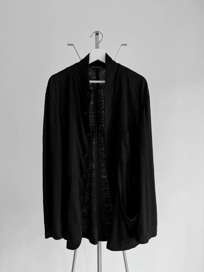 Yohji Yamamoto Yohji Yamamoto Yohji Yamamoto Homme Black Linen Jacket Size US M / EU 48-50 / 2 - 2 Thumbnail