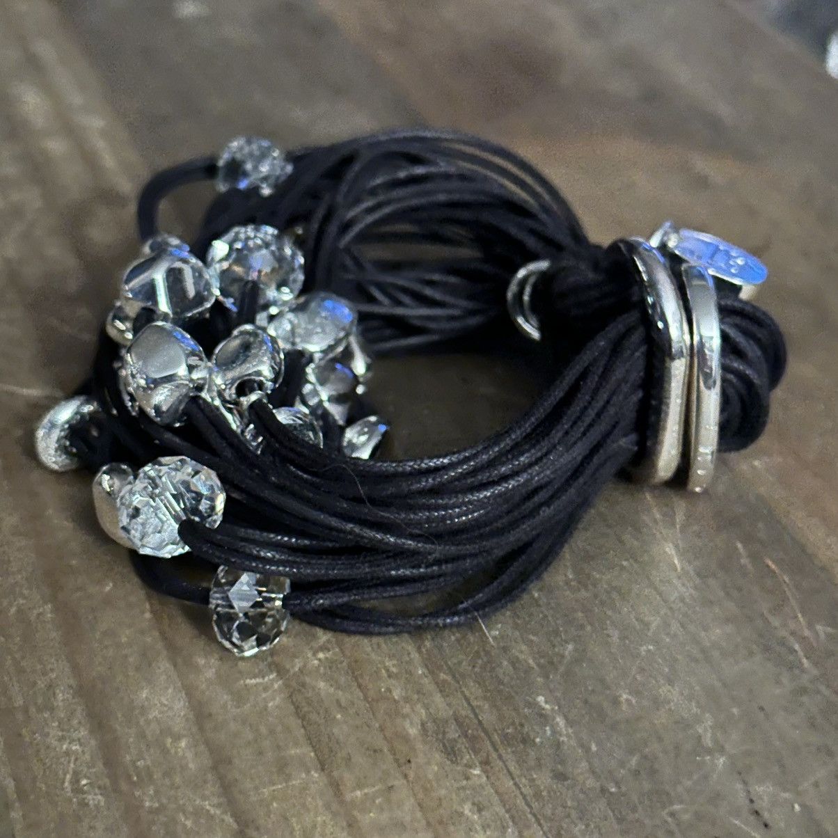 Other Multi strand crystal bead and iridium silver cord bracelet Size ONE SIZE - 11 Thumbnail