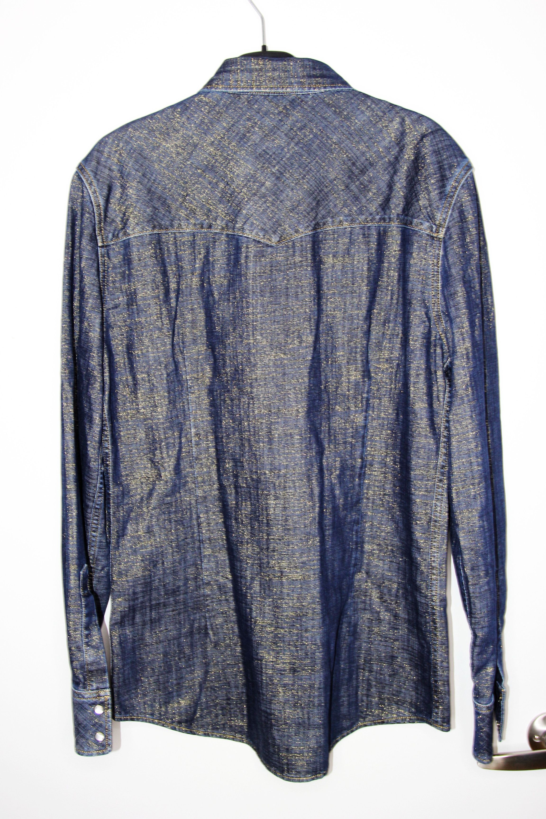 Dsquared2 BNWT AW25 DSQUARED2 LUREX THREAD DENIM SHIRT 48 Size US M / EU 48-50 / 2 - 3 Thumbnail