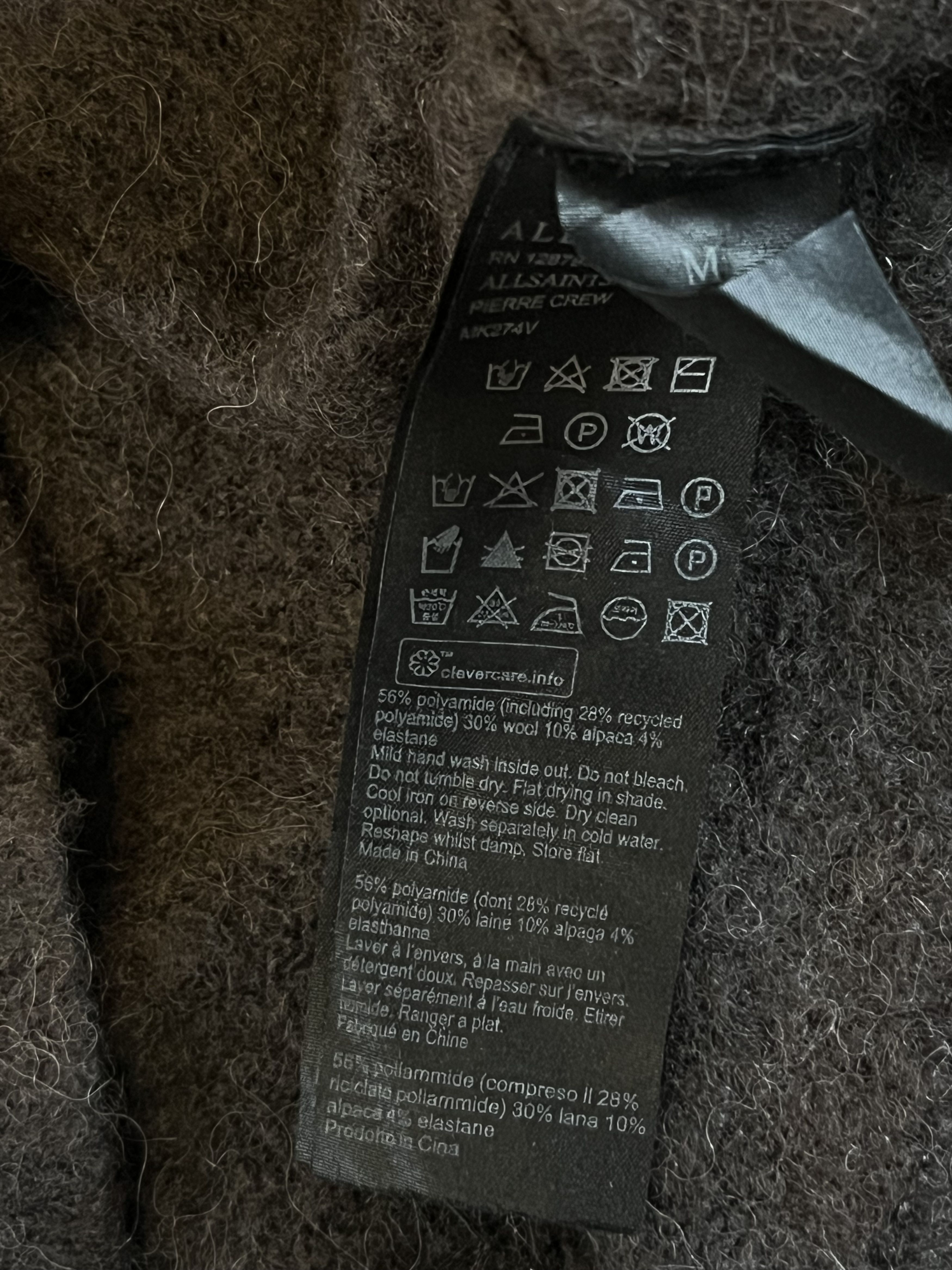 Allsaints × Designer Allsaints Wool Blend Brown Turtleneck Knitwear Size M / US 6-8 / IT 42-44 - 6 Thumbnail