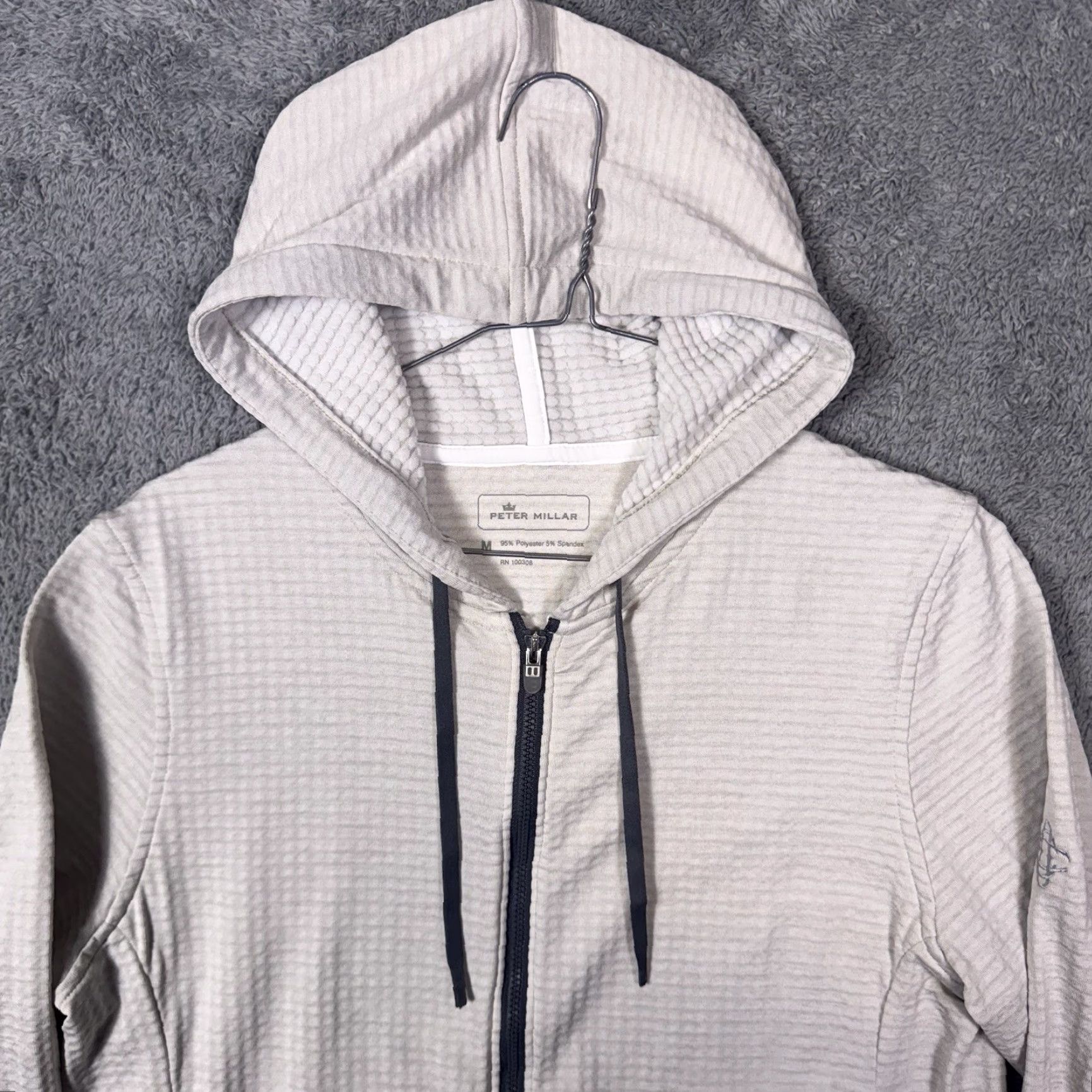 Peter Millar Peter Millar Hoodie Womens M Tech Full Zip Sweatshirt Grid Fleece Golf LS22EK19 Size M / US 6-8 / IT 42-44 - 5 Thumbnail