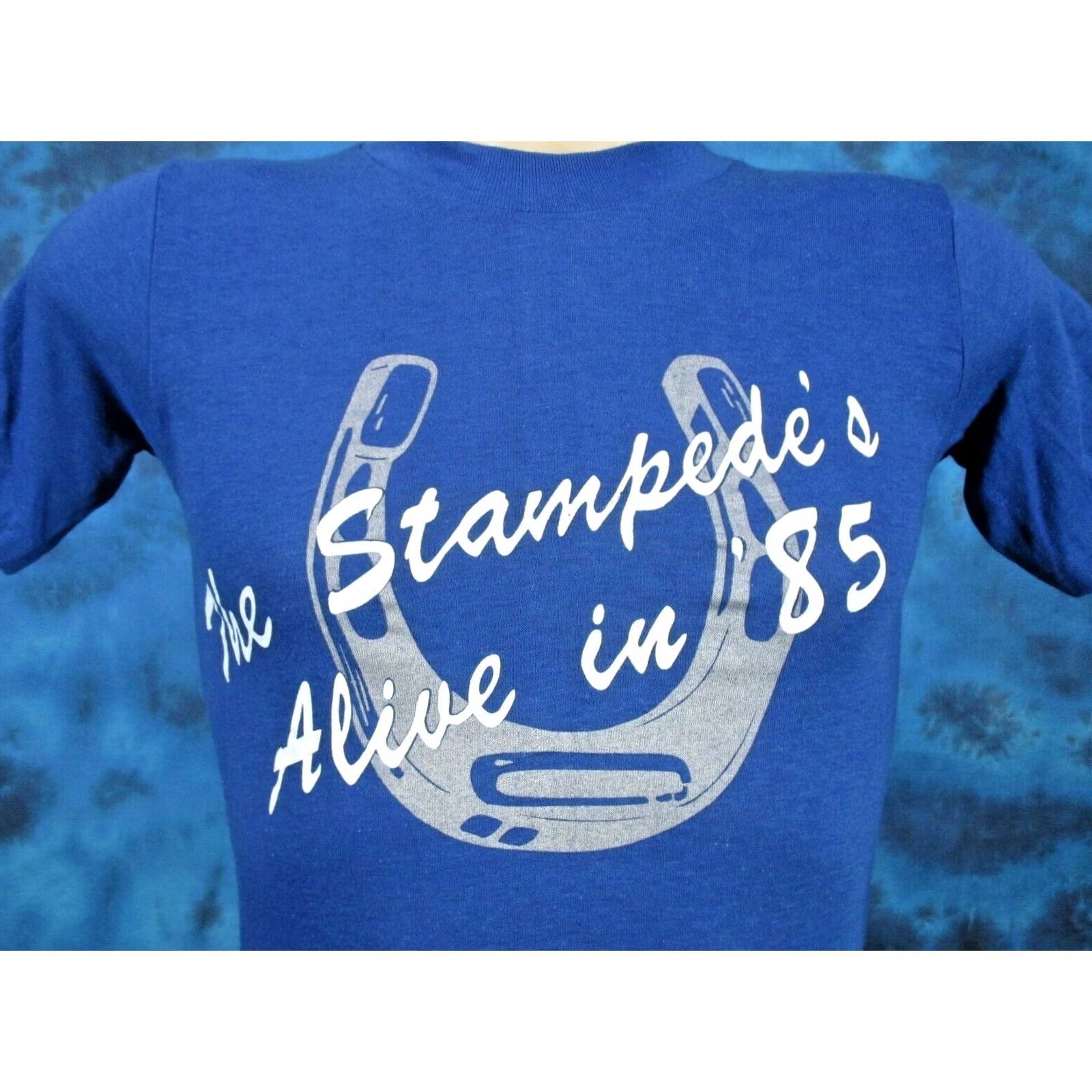 Vintage vtg 1985 Mid South Wrestling Stampede T-Shirt XS Blue Sport T Shirt Mens 80s 90s Vintage Wide Collection Size US XS / EU 42 / 0 - 3 Thumbnail