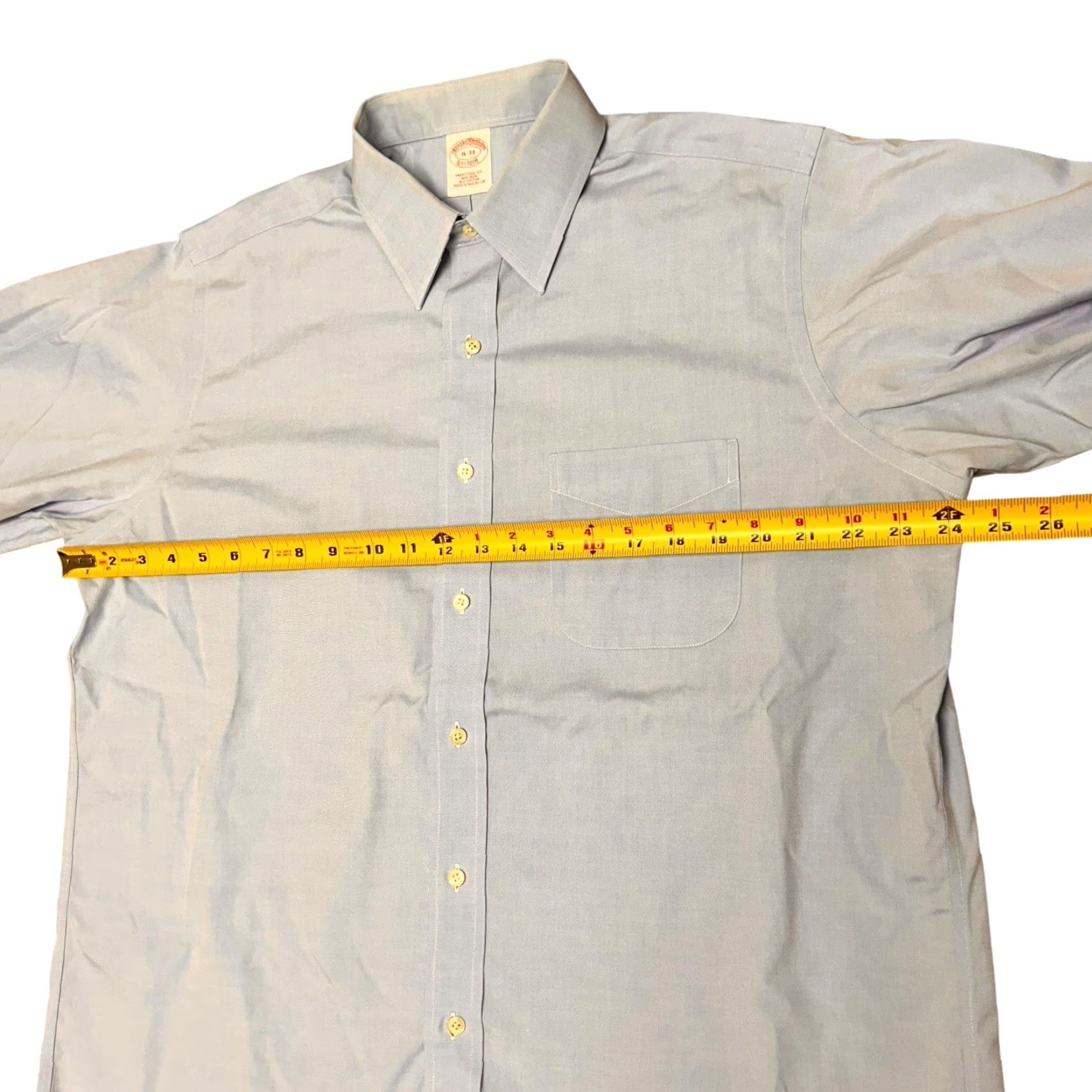 Brooks Brothers Brooks Brothers Shirt Men 16-33 Button-Up Long Sleeve Solid Blue White 16 Mens Womens Girls? Size 42R - 5 Thumbnail