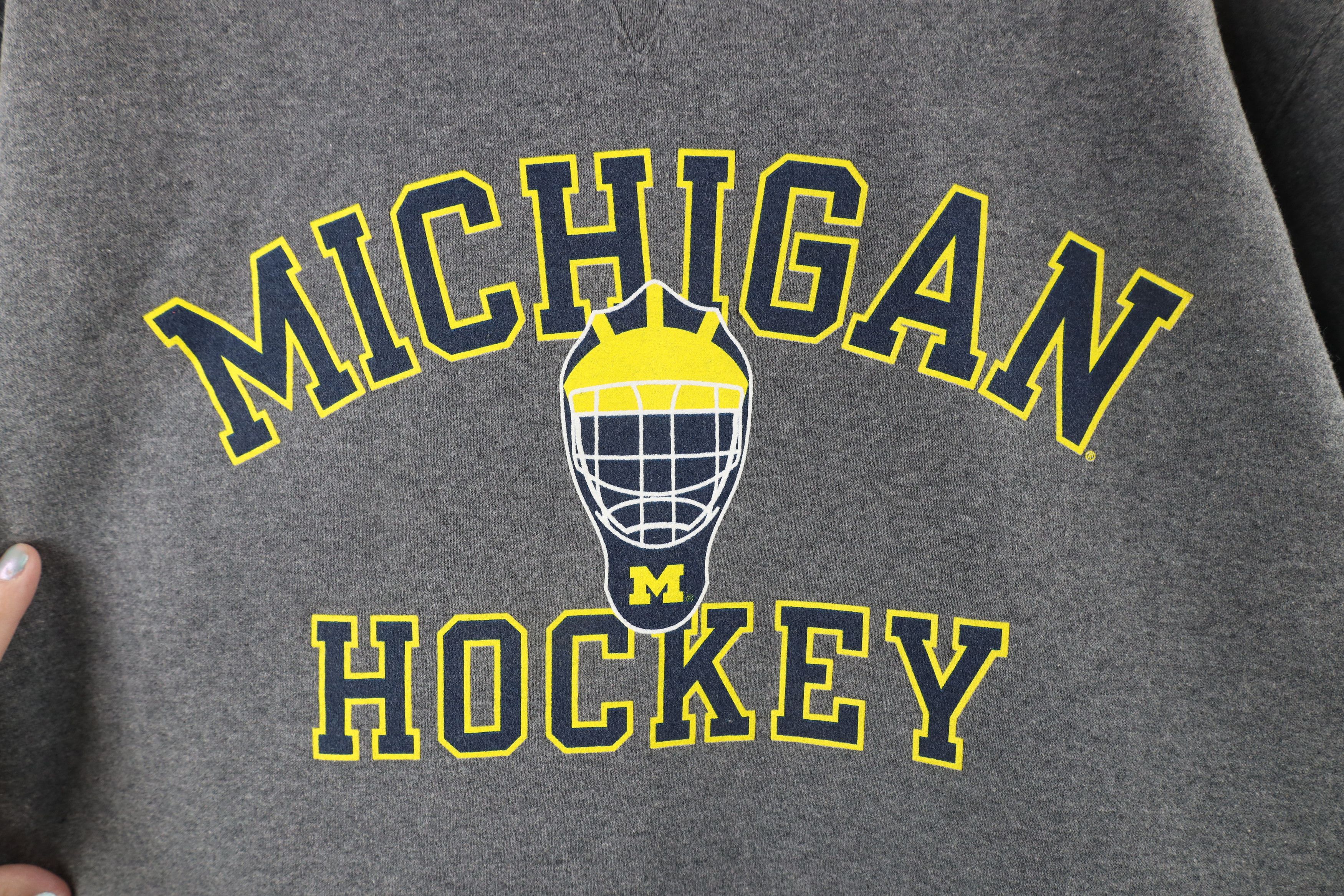 Vintage Vintage 90s Spell Out University of Michigan Sweatshirt Gray Size US M / EU 48-50 / 2 - 4 Thumbnail