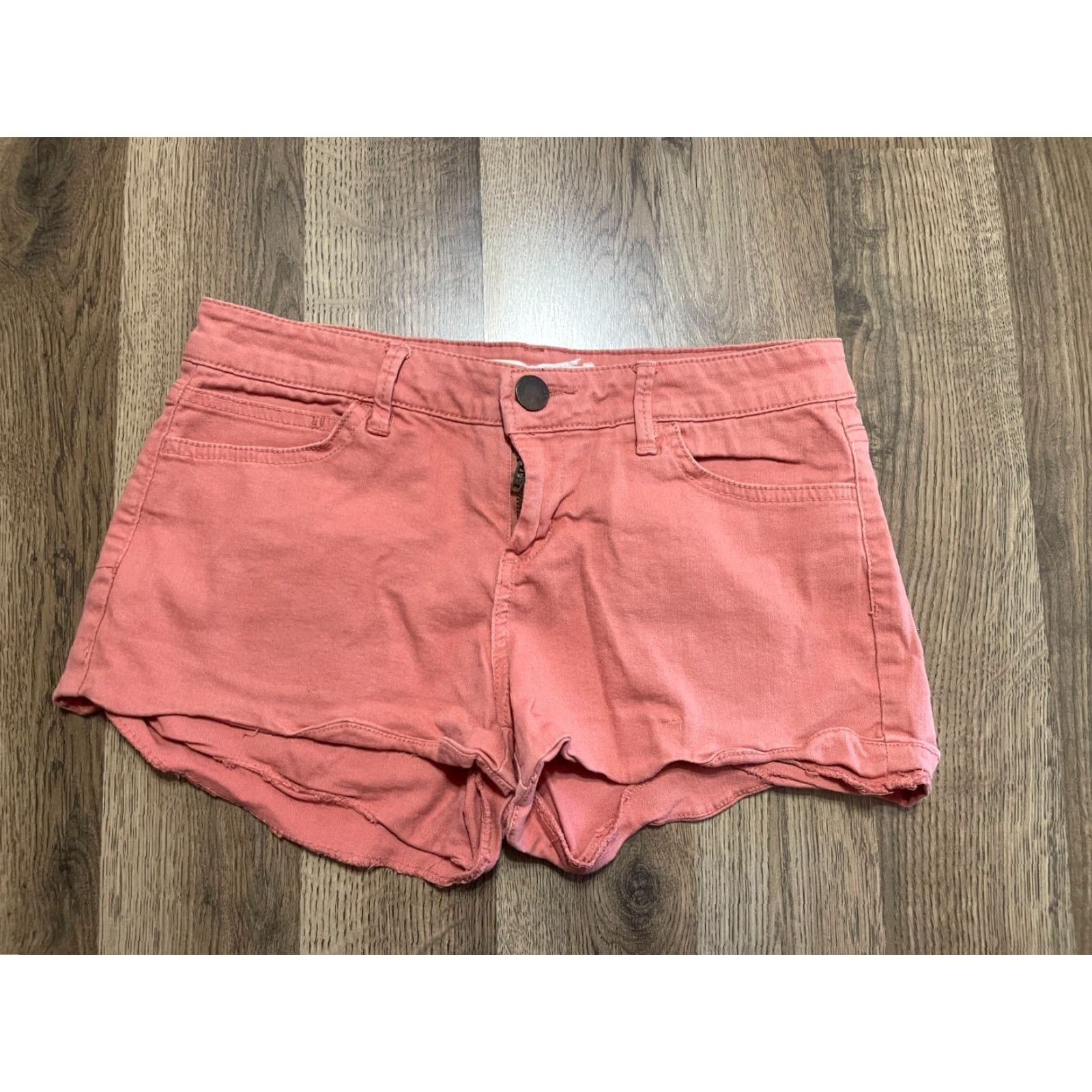 Alife Life in Progress Shorts Women's 26 Coral Cut-Off Denim Orange 90s Modern Casual Womens Size 26" / US 2 / IT 38 - 2 Thumbnail