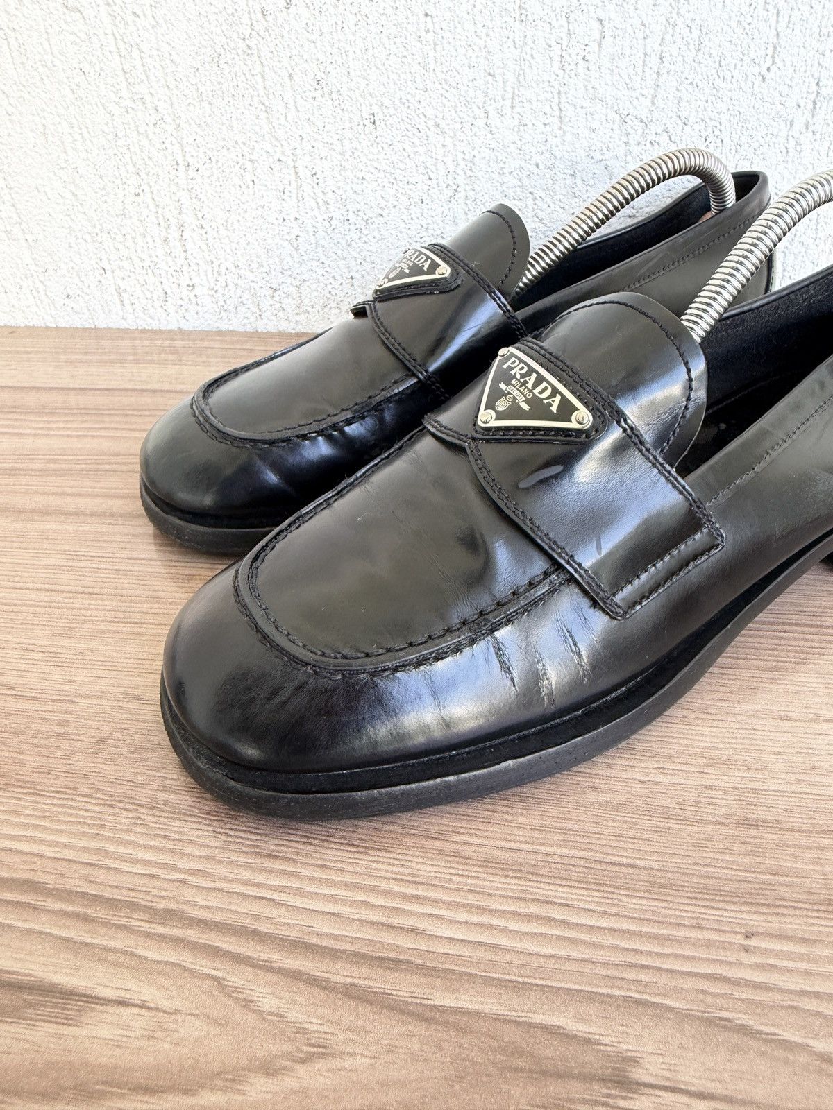 Prada ❤️🔥 brushed leather loafers Size US 9 / IT 39 - 7 Thumbnail