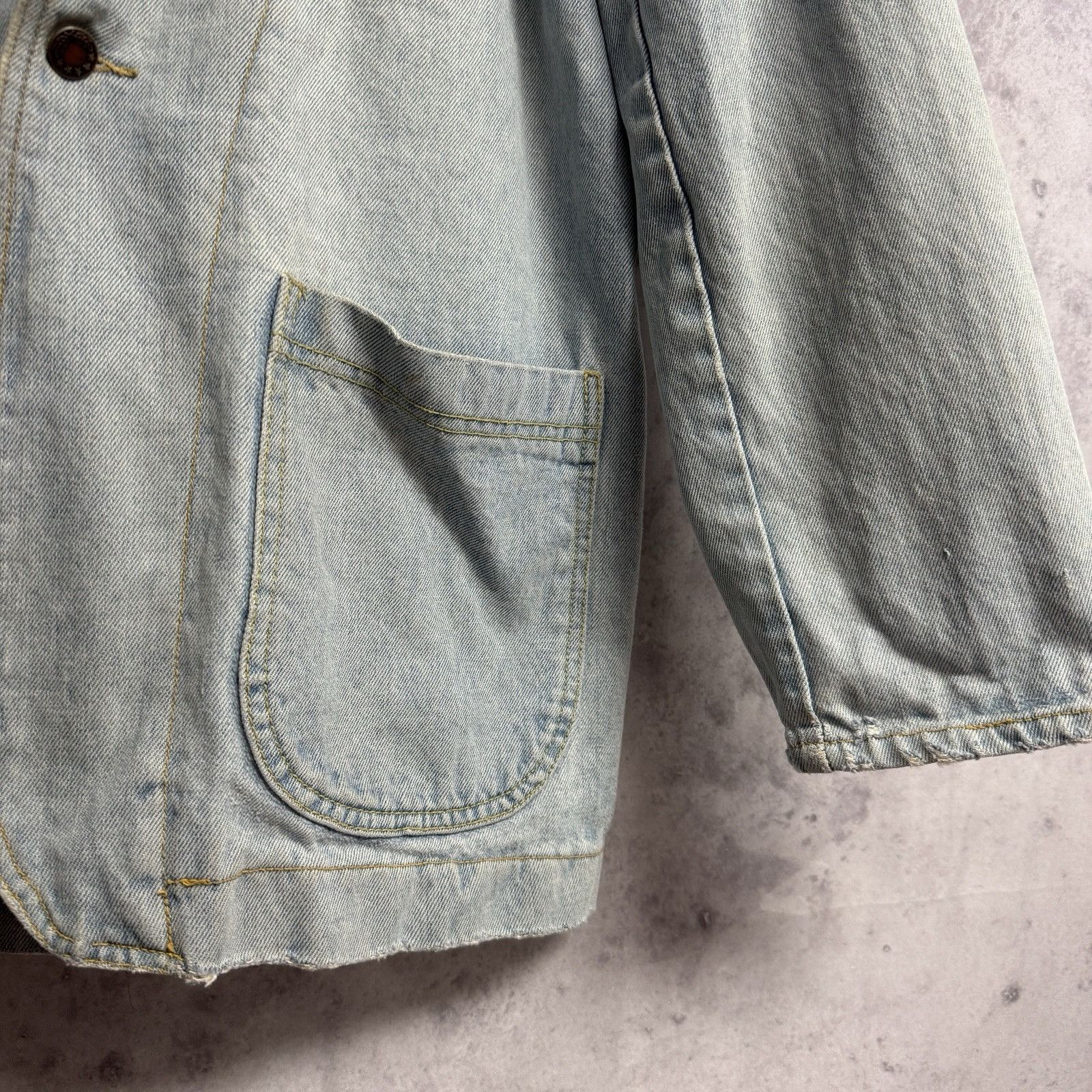 Vintage Vintage 90s Denim Blazer Coat Mens Small One Button Western Size US S / EU 44-46 / 1 - 4 Thumbnail