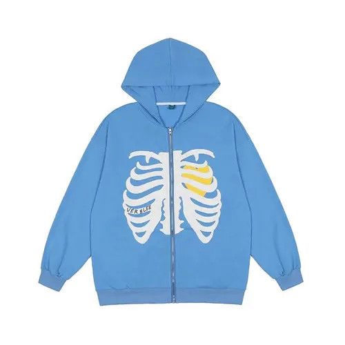 Homemade × Japanese Brand Skeleton Print Zip Up Hoodie Size US L / EU 52-54 / 3 - 1 Thumbnail