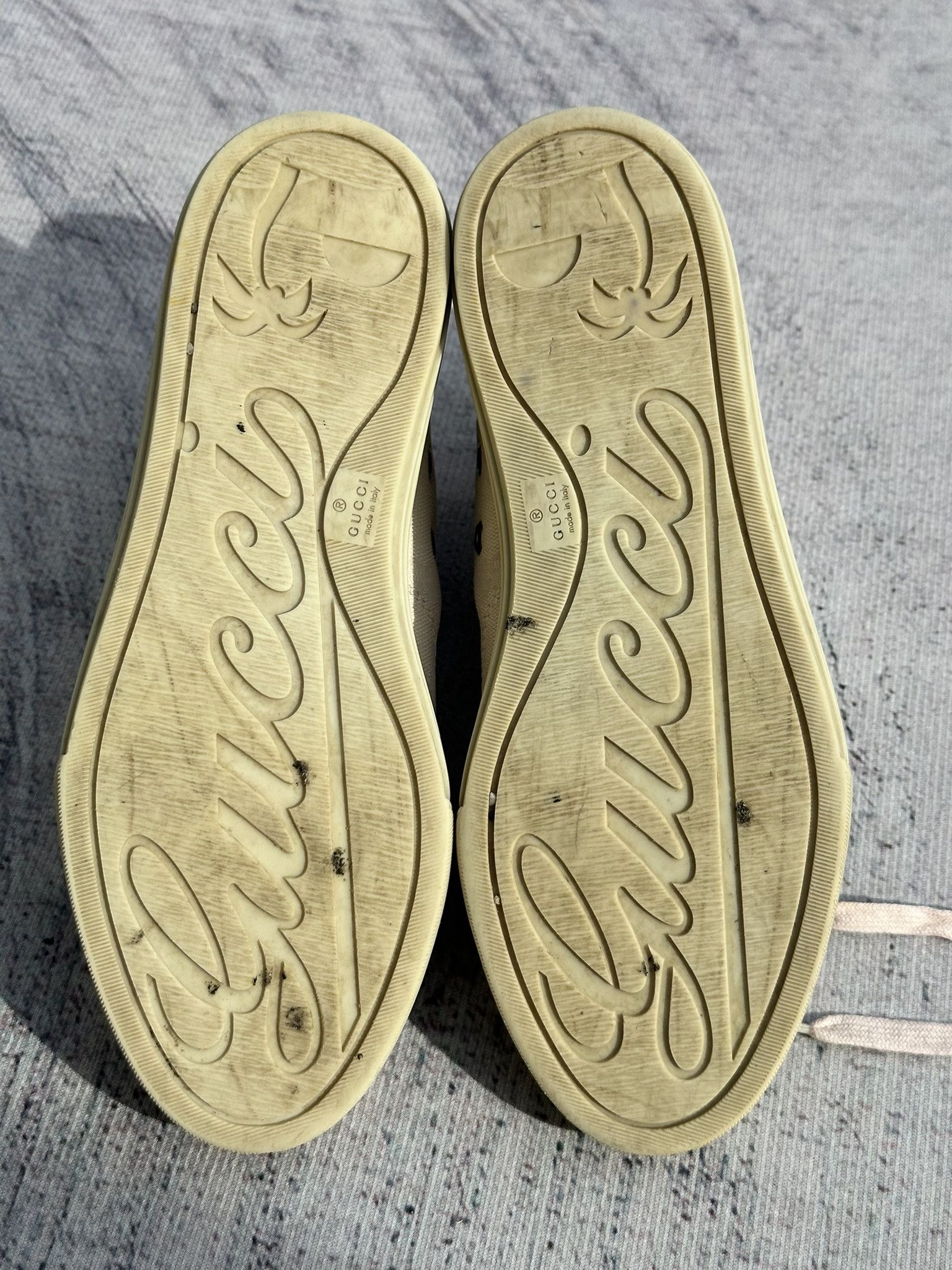 Gucci Gucci High Top Sneakers GG Monogram Canvas Ivory and Gray Size US 8 / IT 38 - 10 Thumbnail
