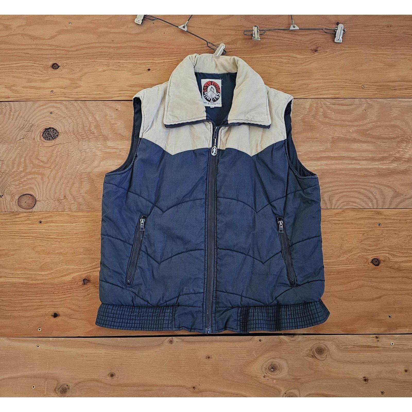 Other Ski-trails Western Quilted Puffer Blue Beige Vest M-L 1980s Size US M / EU 48-50 / 2 - 1 Thumbnail