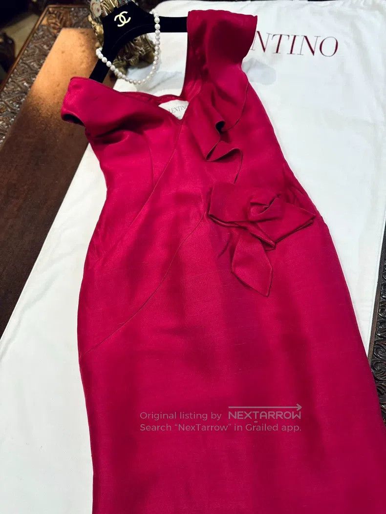 Valentino Valentino Heavy mulberry silk dress bow skirt Size S / US 4 / IT 40 - 6 Thumbnail