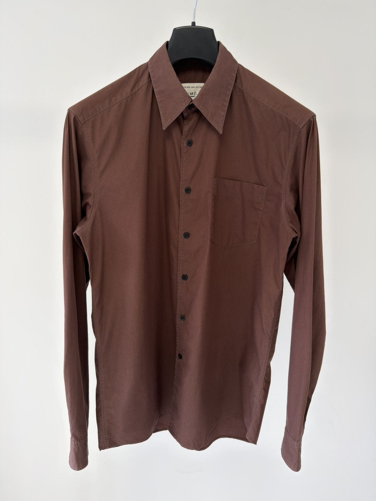 Dries Van Noten 1990s Chocolate Brown Cotton Shirt Size US M / EU 48-50 / 2 - 13 Thumbnail
