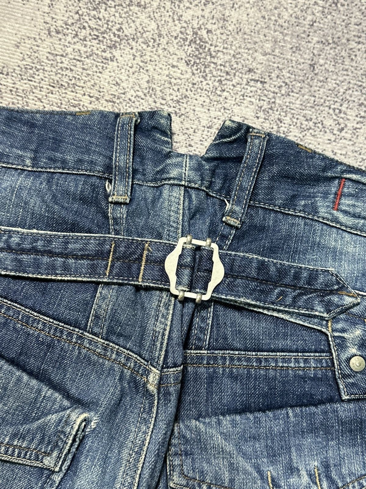 Marithe + Francois Girbaud 00s Marithe Francois Girbaud Bondage Washed Denim Jeans Size US 31 - 17 Thumbnail