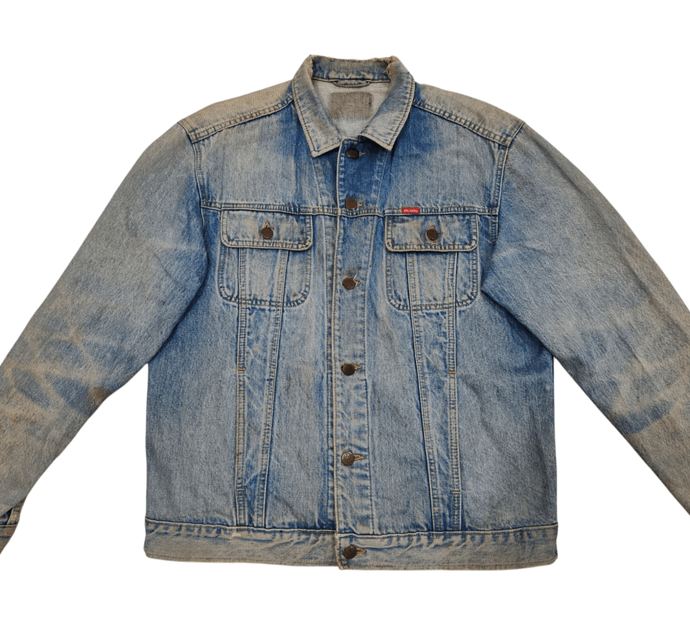 Big John Vintage Big John Trucker Jacket Jeans Distressed Faded Denim Size US M / EU 48-50 / 2 - 2 Thumbnail