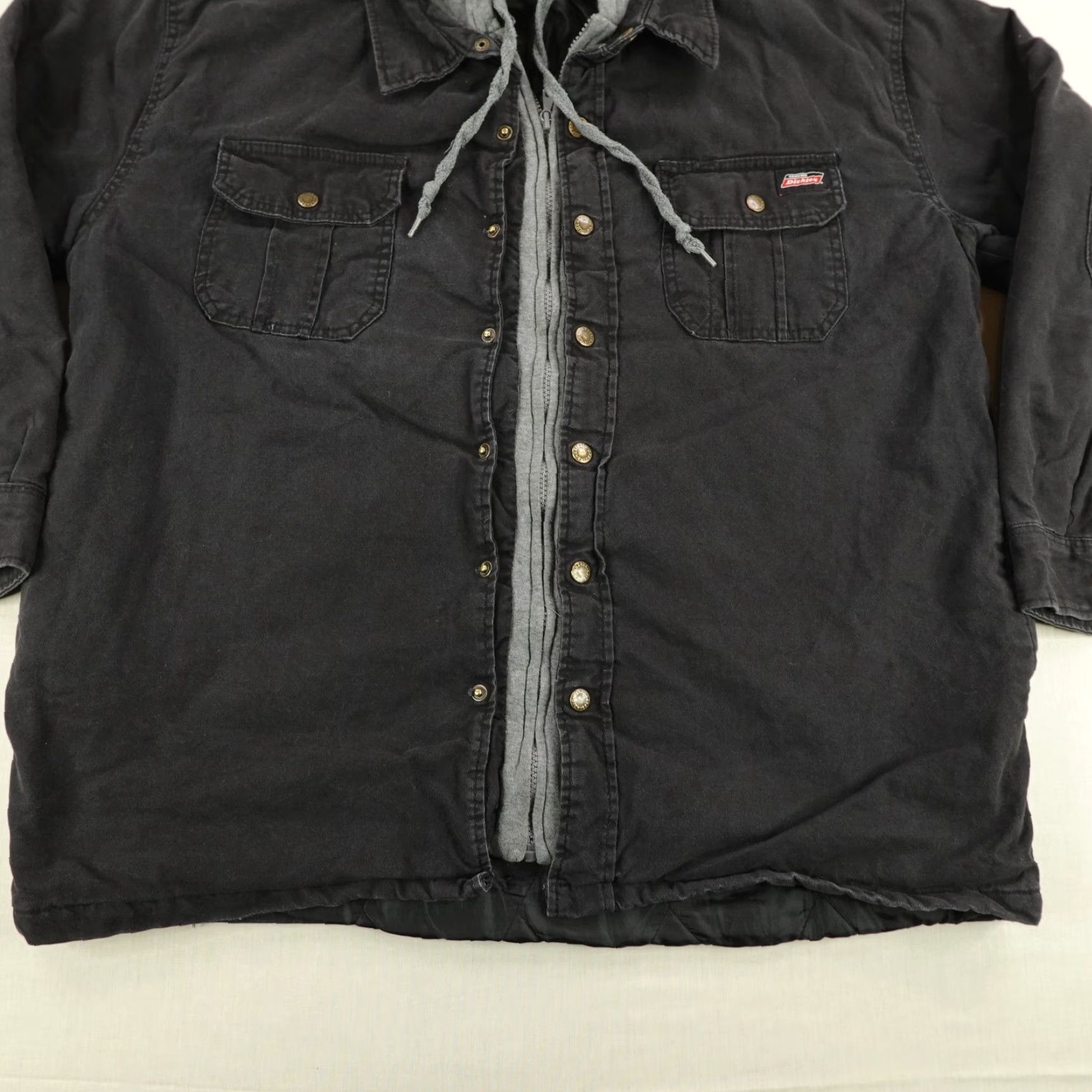 Dickies Dickies Jacket Mens XL Black Quilt Lined Hooded Chore Work Coat Zip Snap Hoodie Shirt Size US XL / EU 56 / 4 - 3 Thumbnail