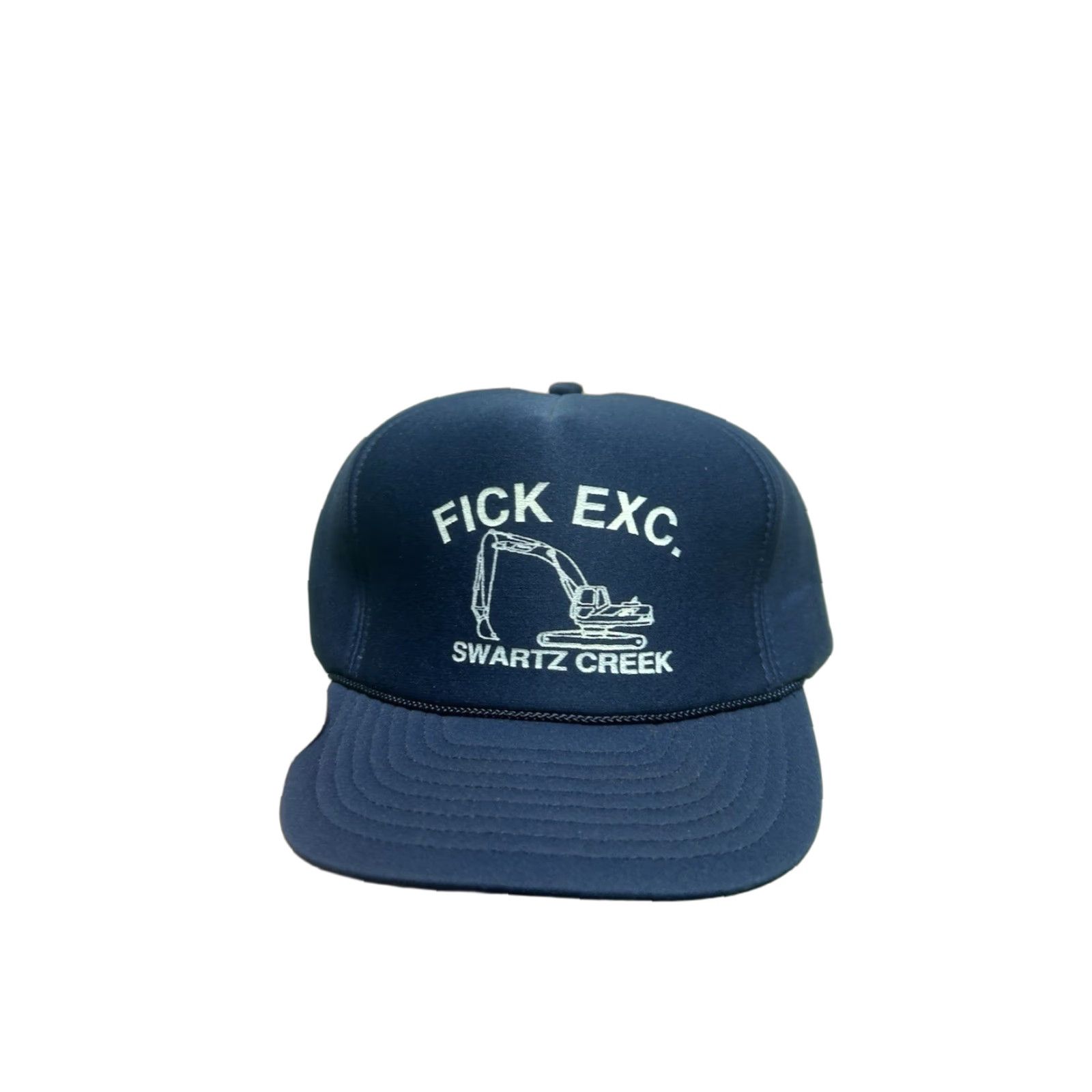 Vintage VINTAGE NISSIN Foam Snapback Hat Navy Blue Adjustable Men Michigan Fick Excavating Construction Cap Size ONE SIZE - 1 Thumbnail