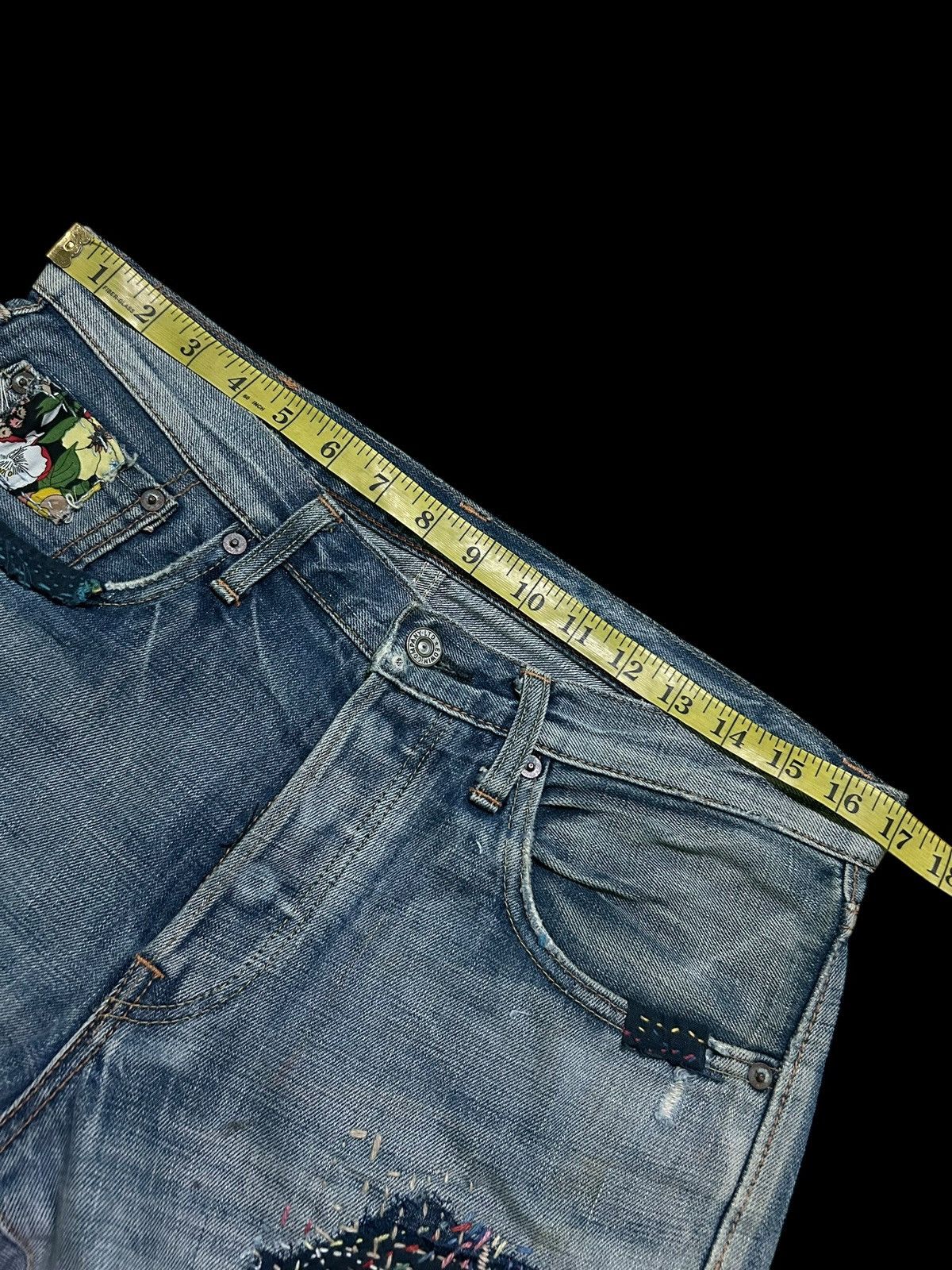 Edwin × Kapital × Vintage 🔥 VINTAGE EDWIN SELVEDGE DISTRESSED CUSTOM MADE DENIM JEANS Size US 34 / EU 50 - 18 Thumbnail