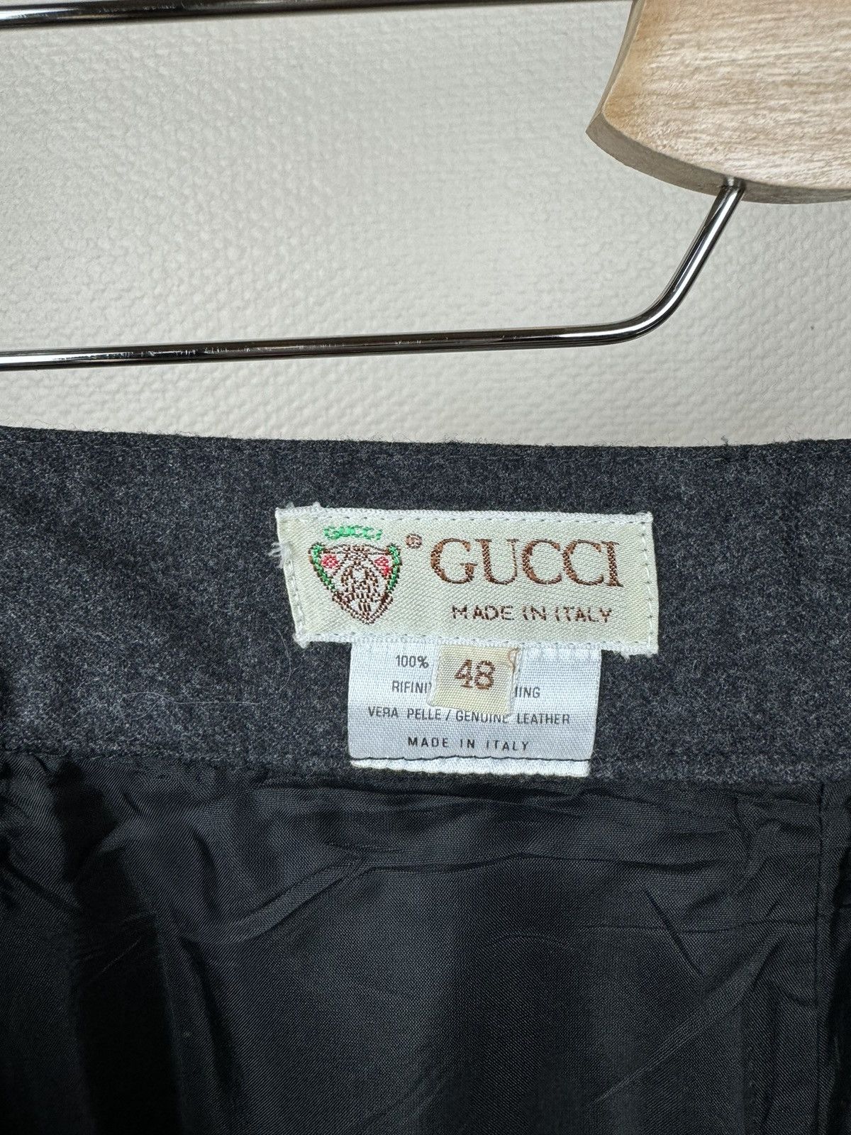 Gucci Gucci vintage wool pencil straight skirt gray anthracite L Size 34" / US 12 / IT 48 - 16 Thumbnail