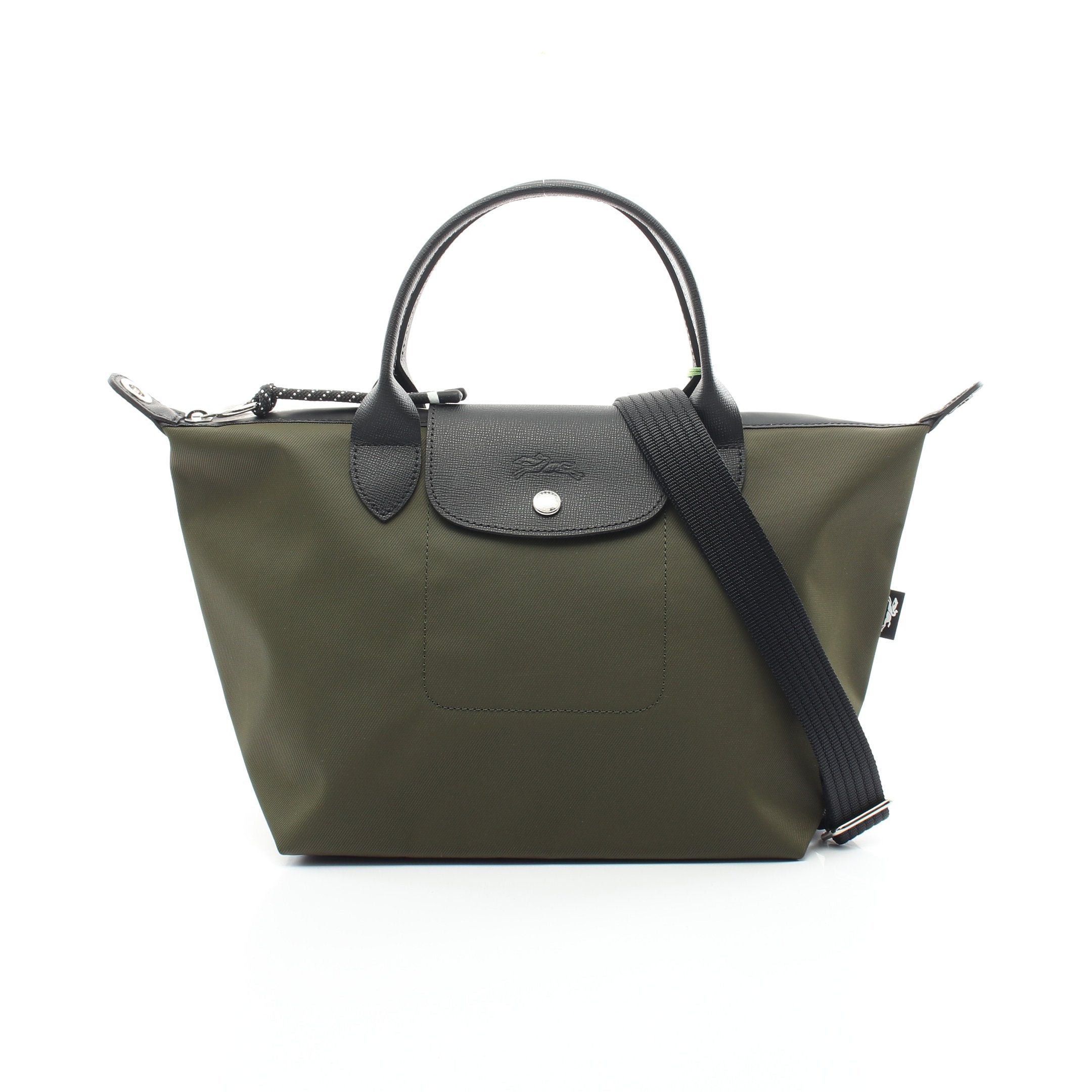 Longchamp Longchamp Le Preage Energy S Top Handle Handbag Tote Bag Nylon Leather Khaki Green Black Size ONE SIZE - 1 Thumbnail
