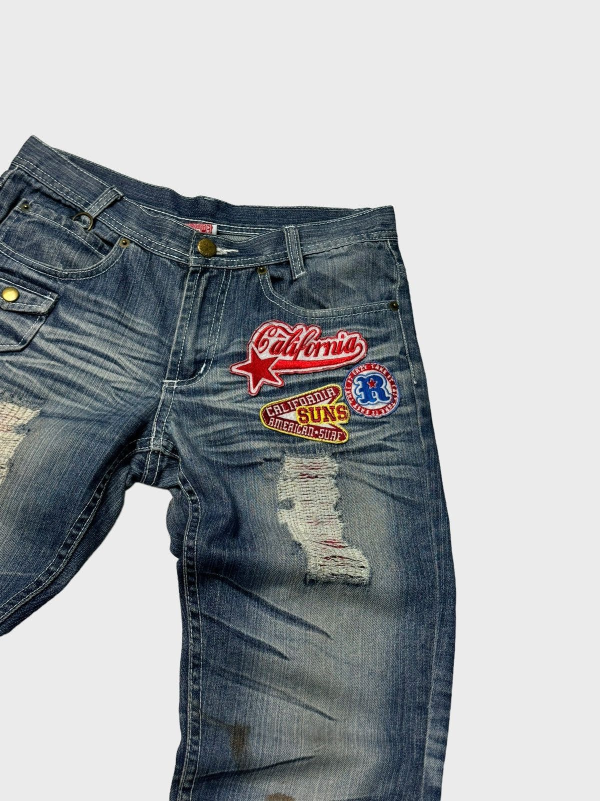 Hysteric Glamour Flare Distressed Patches Junya Watanabe Style Denim Jeans Size US 29 - 5 Thumbnail