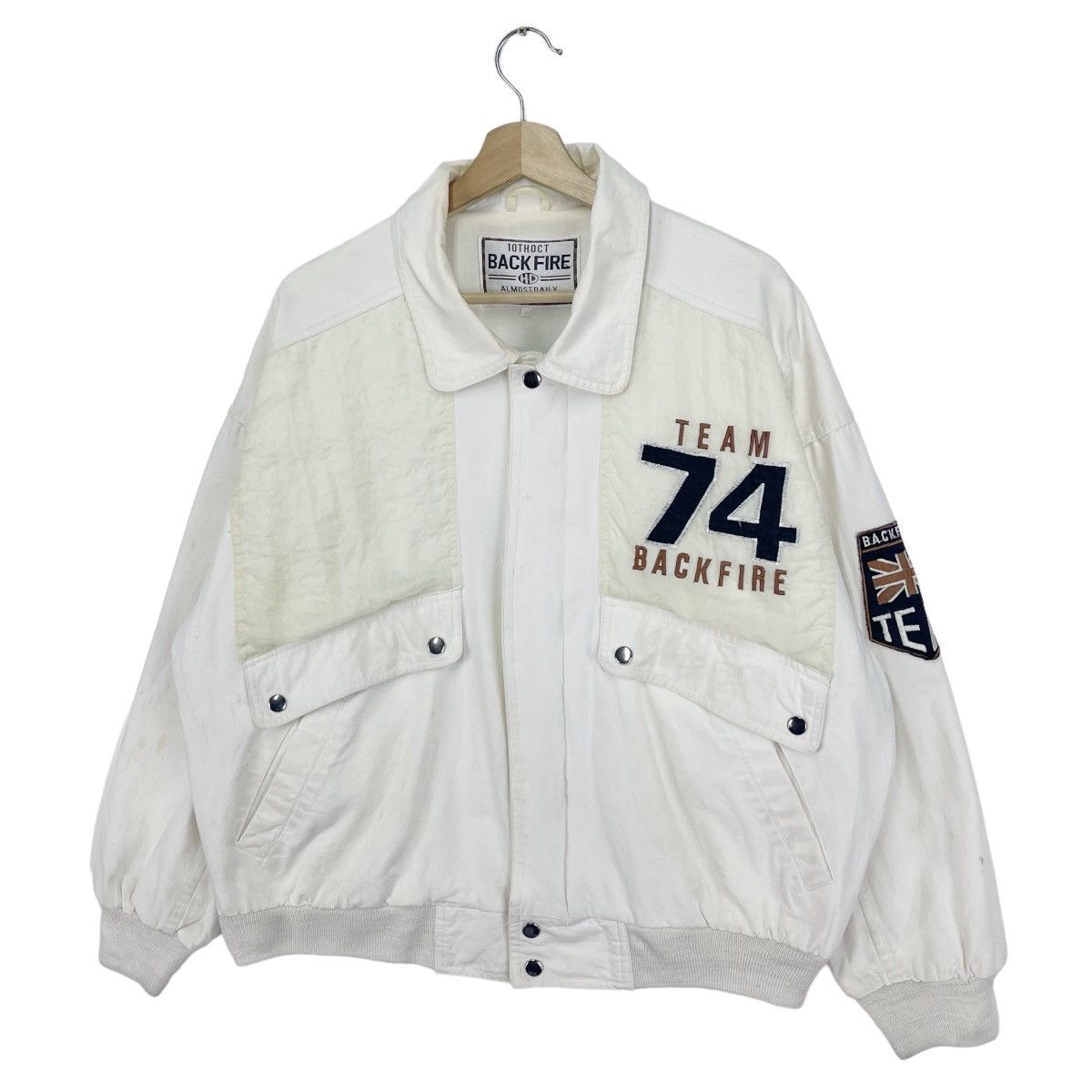 Sports Specialties × Vintage Back Fire 74 Racing Team Bomber Jacket Size US XL / EU 56 / 4 - 5 Thumbnail