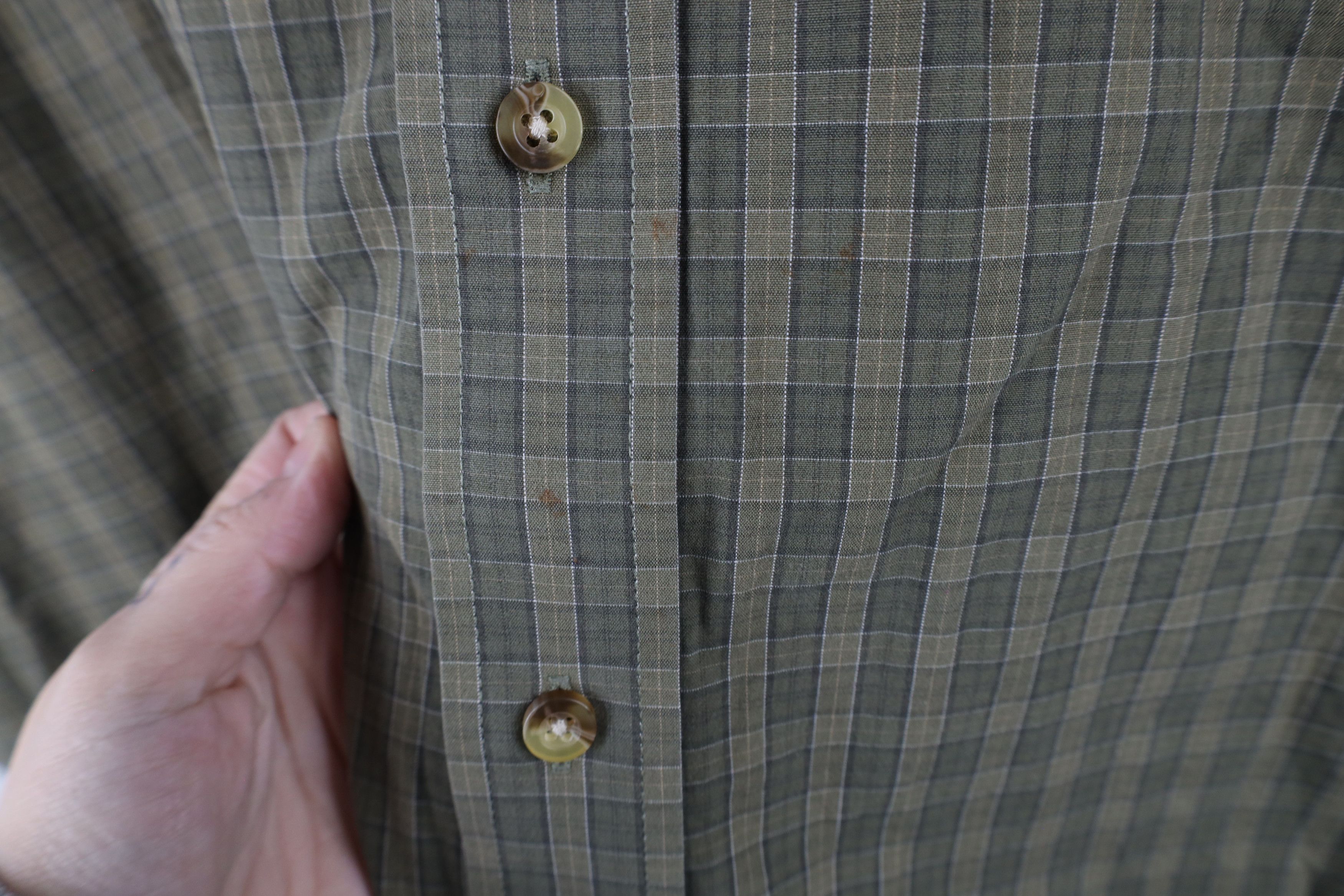 L.L. Bean × Vintage Vintage LL Bean Collared Button Down Shirt Green Plaid Size US XL / EU 56 / 4 - 4 Thumbnail