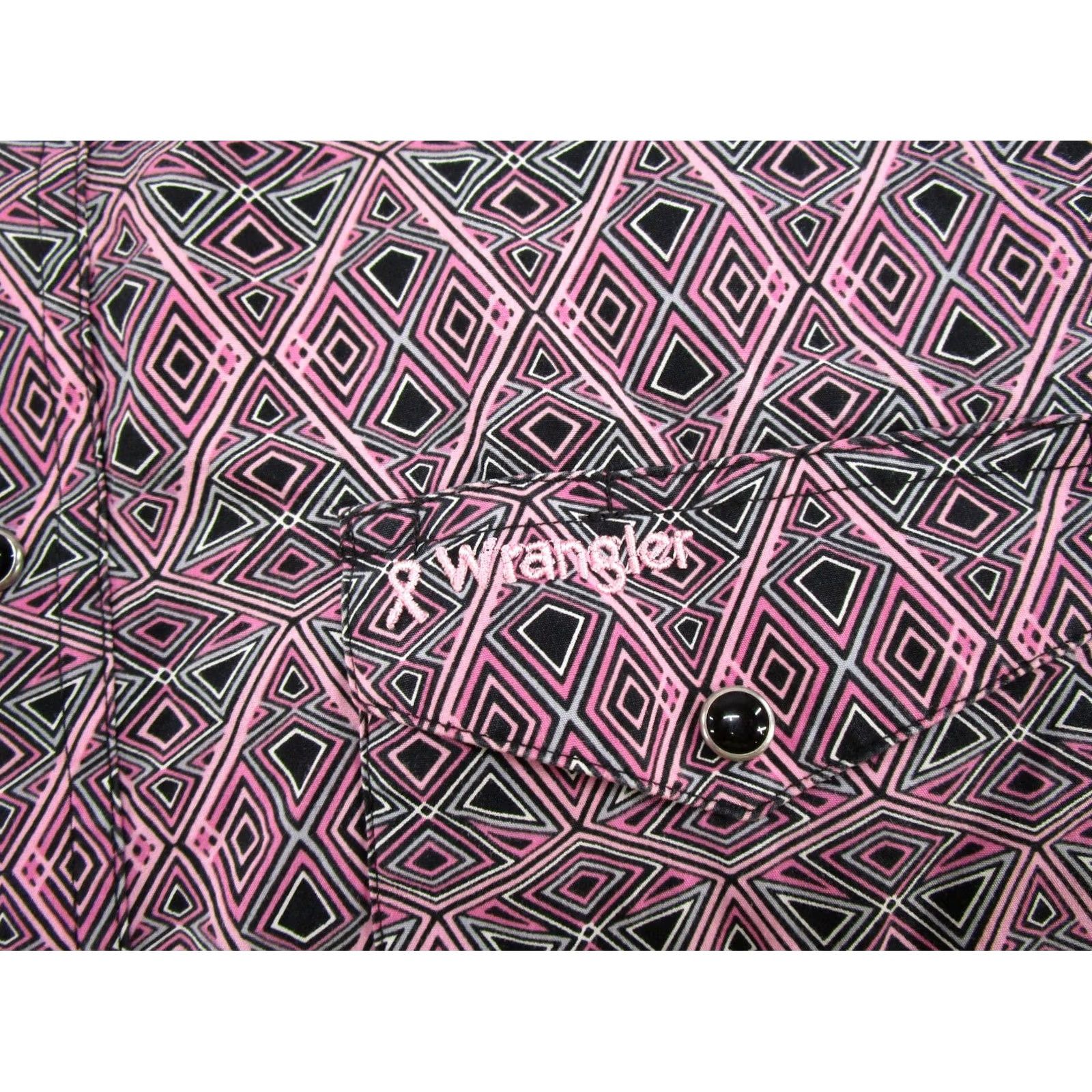Wrangler Wrangler Shirt Geometric Snap Up Long Sleeve Mens Pink Breast Cancer Awareness Geometric Shirt Mens Size US L / EU 52-54 / 3 - 3 Thumbnail