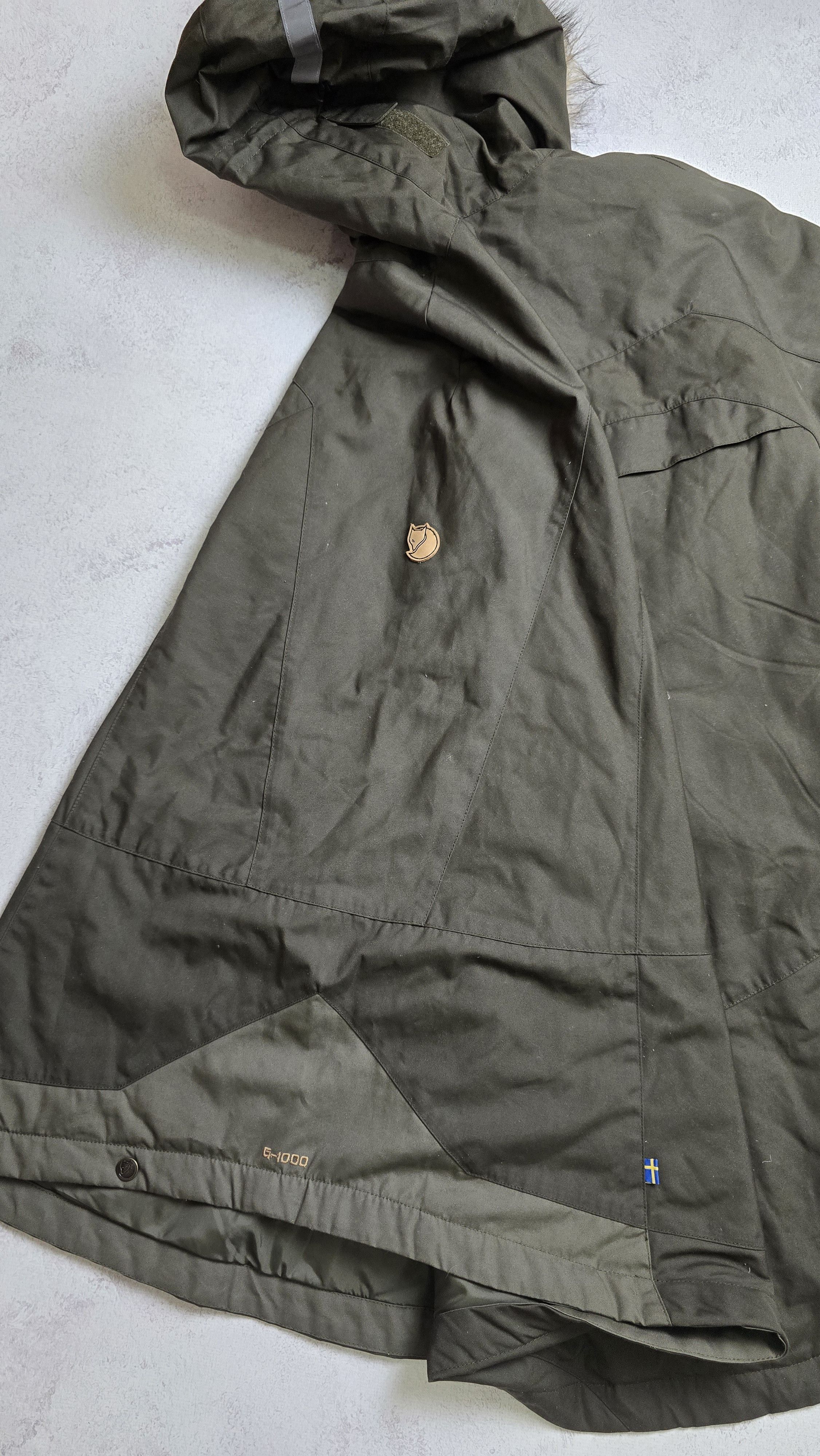 Fjallraven Luhkka Cape Jacket G-1000 Waxed Fur Hood Olive Poncho Size US S / EU 44-46 / 1 - 10 Thumbnail