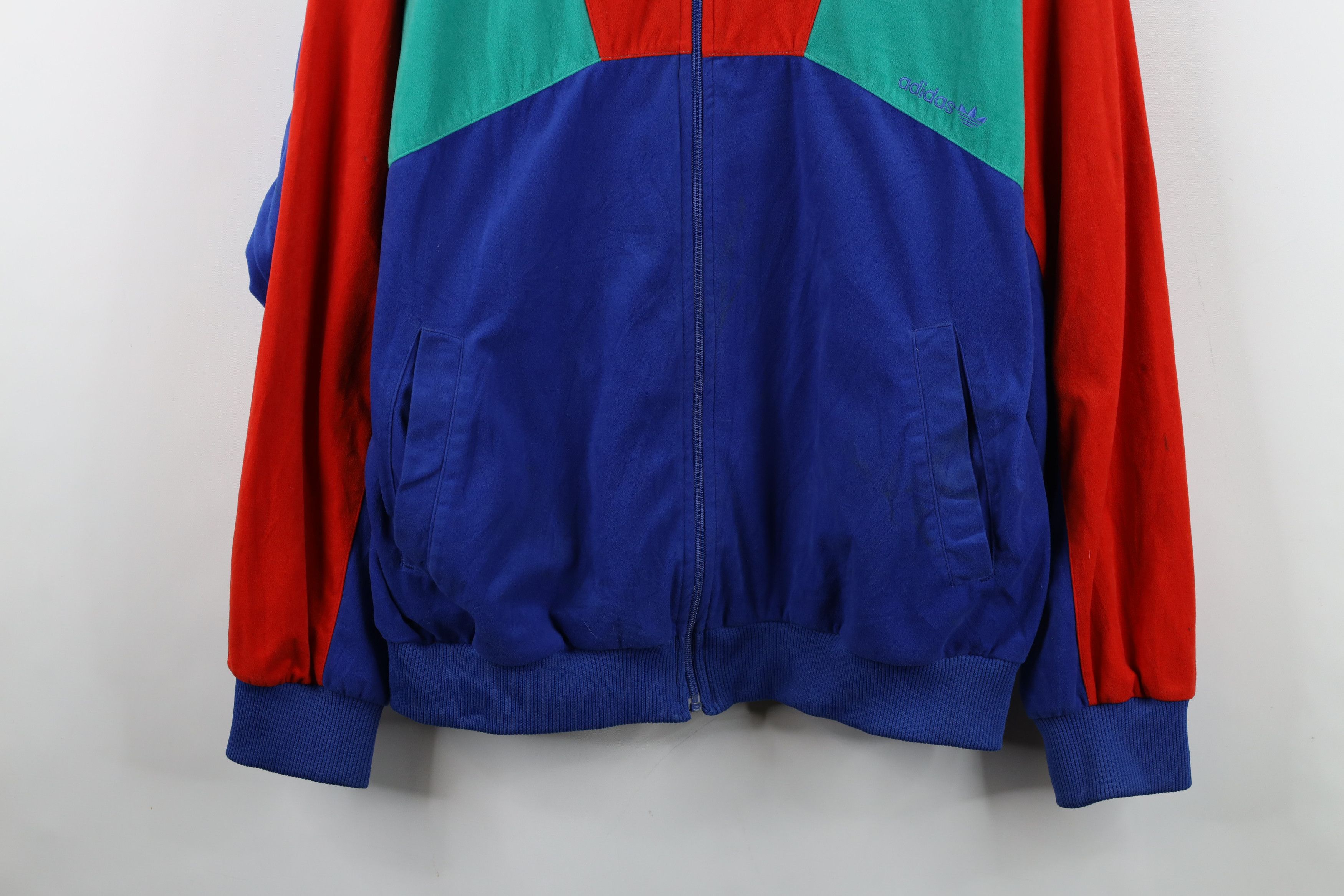 Adidas Vintage 80s 90s Adidas Block Velour Velvet Track Jacket Size US XXL / EU 58 / 5 - 3 Thumbnail