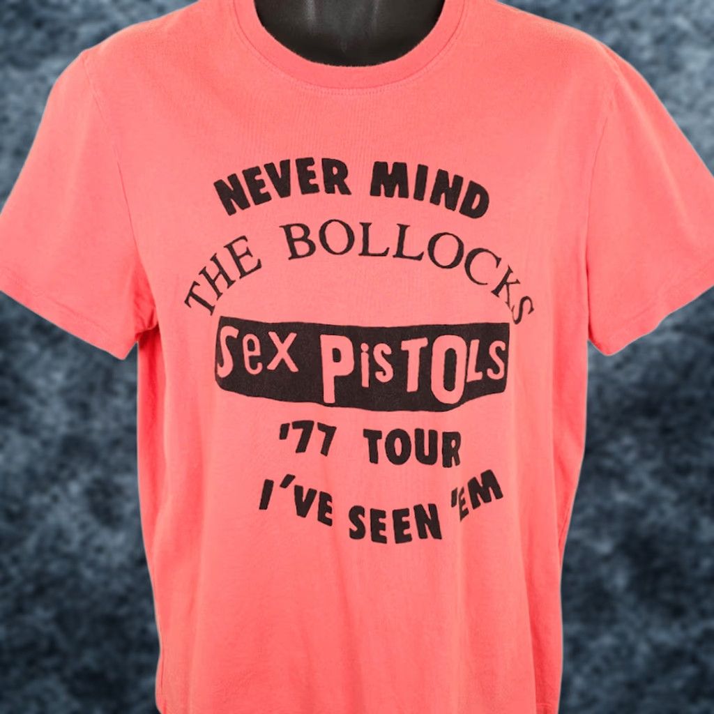 Pinko Sex Pistols T Shirt Mens Large Pink Never Mind The Bollocks Retro 77 Tour Punk Rock Band Tee Size US L / EU 52-54 / 3 - 1 Thumbnail